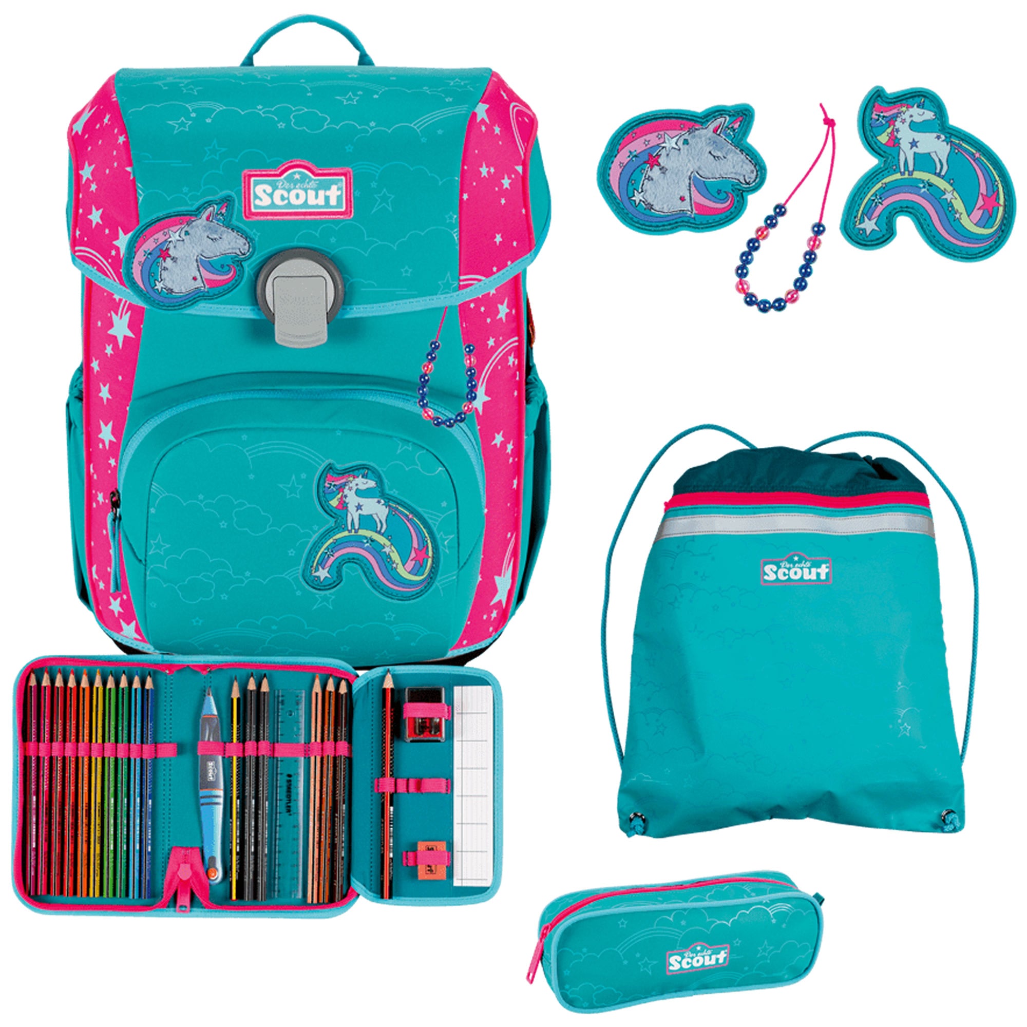 Scout Schulranzen-Set Neo Exklusiv Superflash – Extreme Unicorn