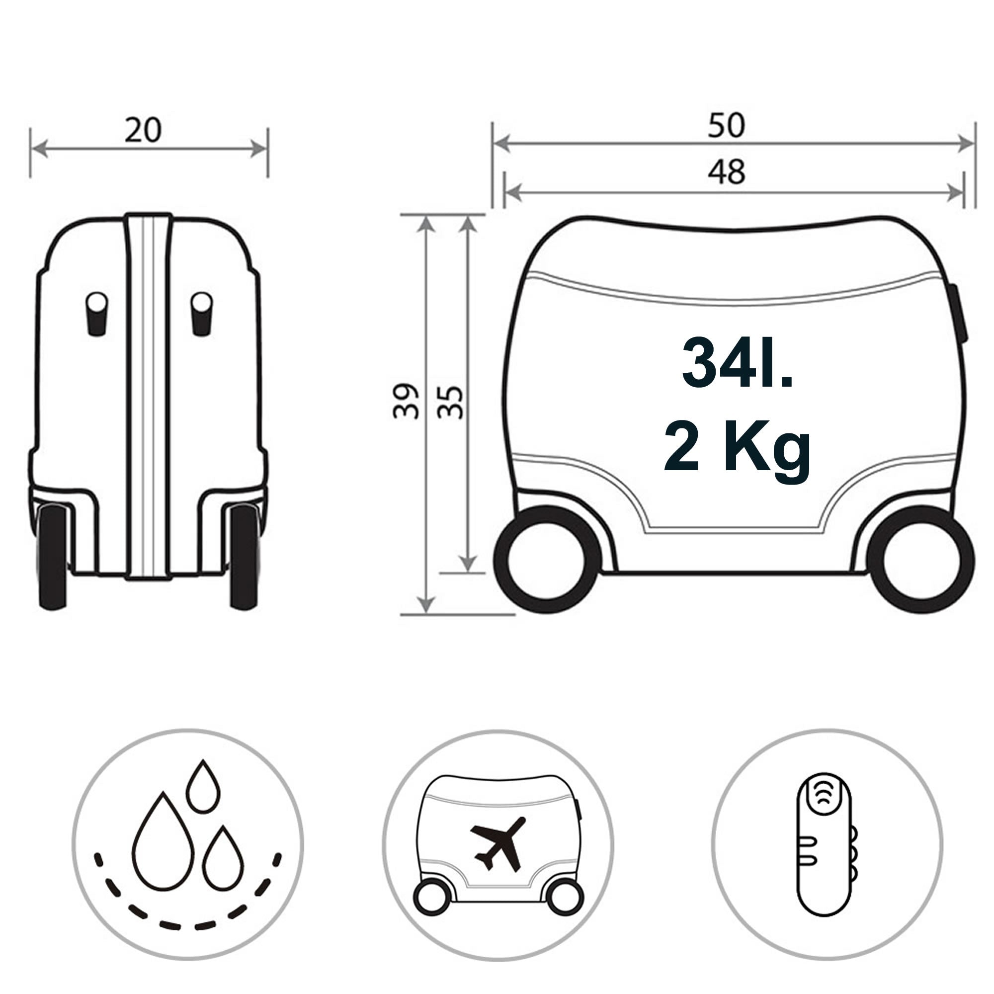 Mickey Maus Sitzkoffer Kinder Hartschalen Koffer Joumma Bags 34 Liter