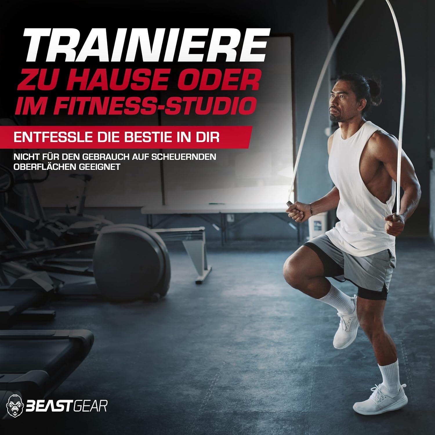 Springseil Fitnessseil Sprungseil Sport Boxen MMA Crossfit Stahl Beast Gear