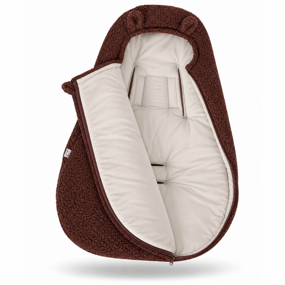 Knirpsenland Teddy Baby Fußsack Schokobraun – für Babyschale & Kinderwagen