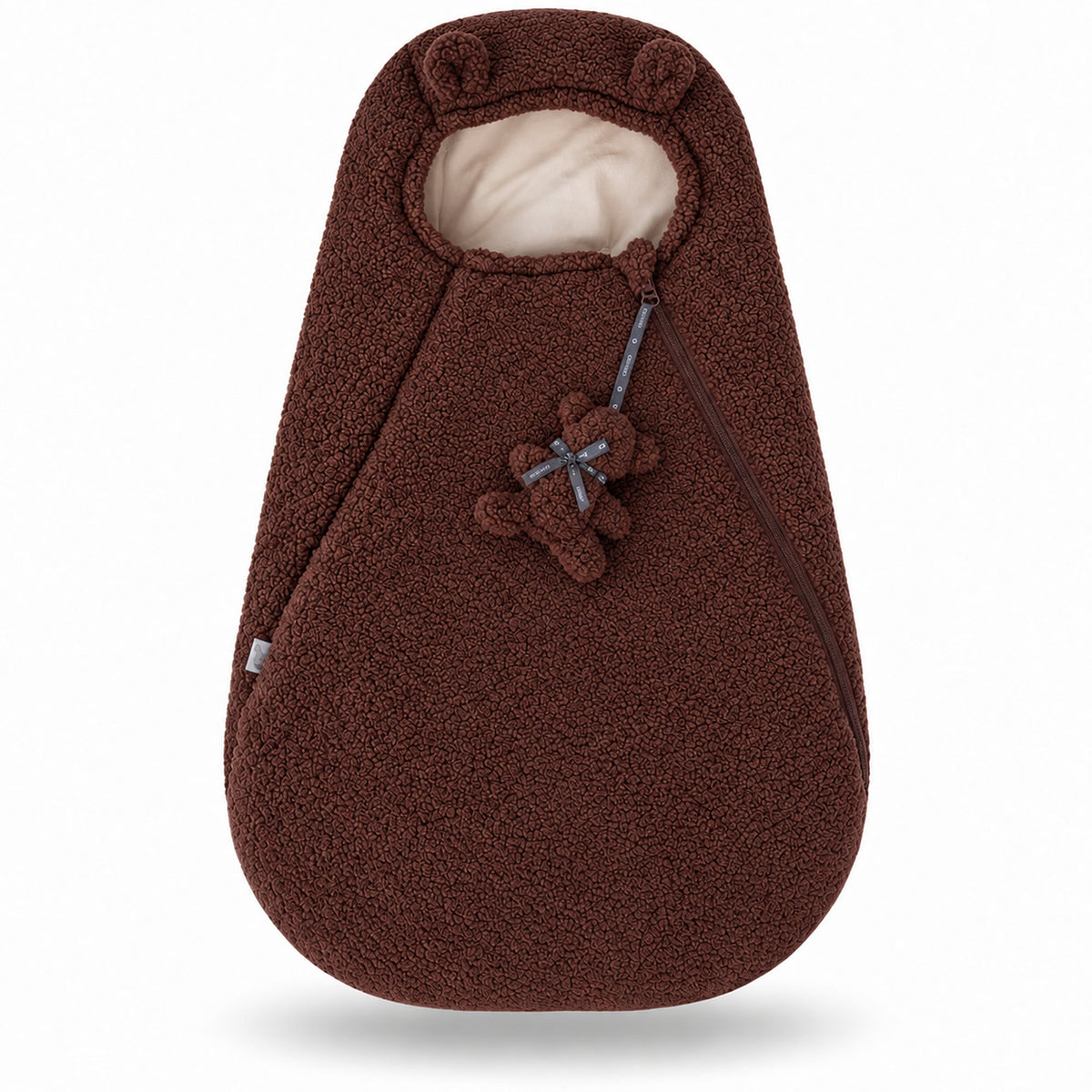 Knirpsenland Teddy Baby Fußsack Schokobraun – für Babyschale & Kinderwagen