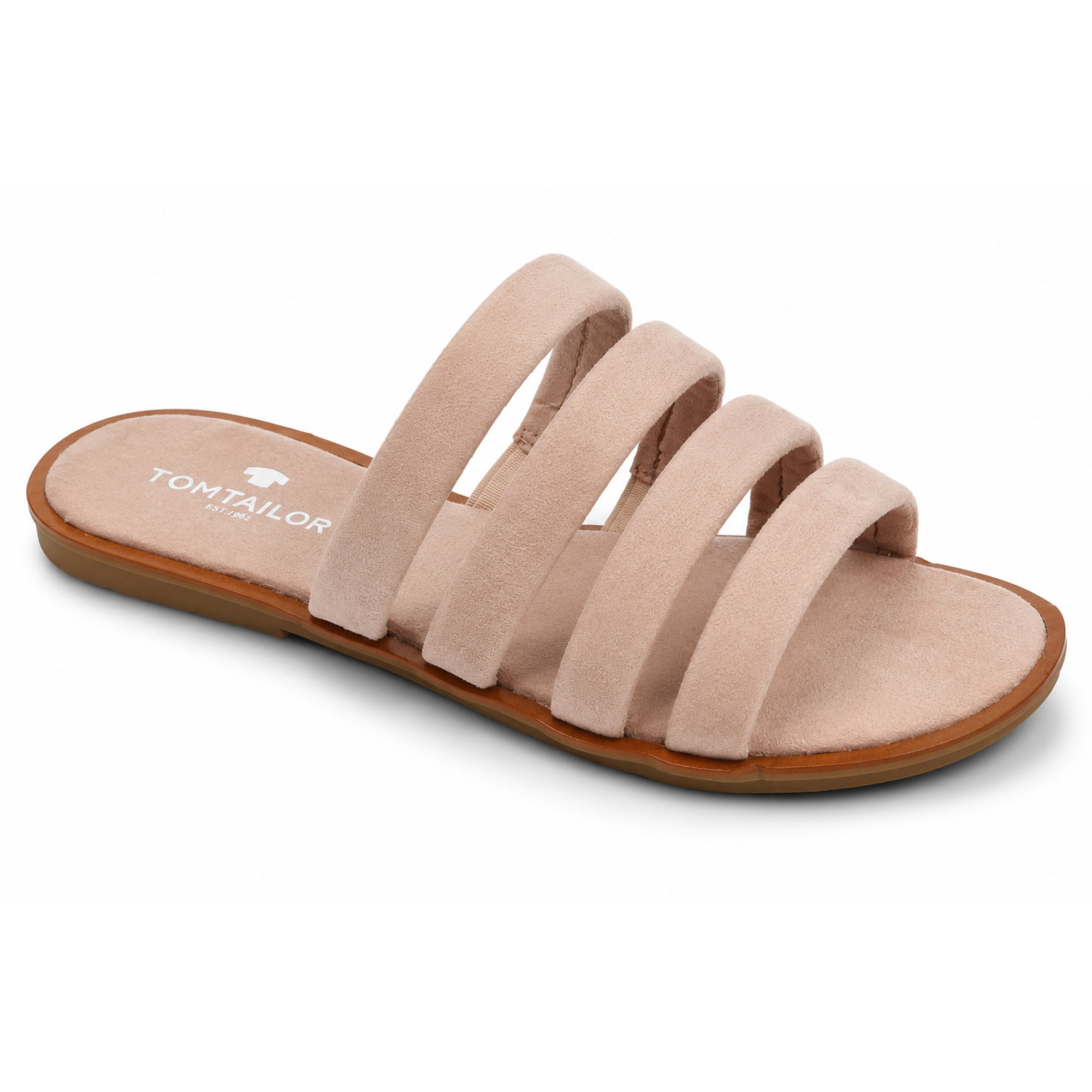 Tom Tailor Damen Pantoletten 6999801 – Sandalen in Nude mit weichem Fußbett | Größe 36–40