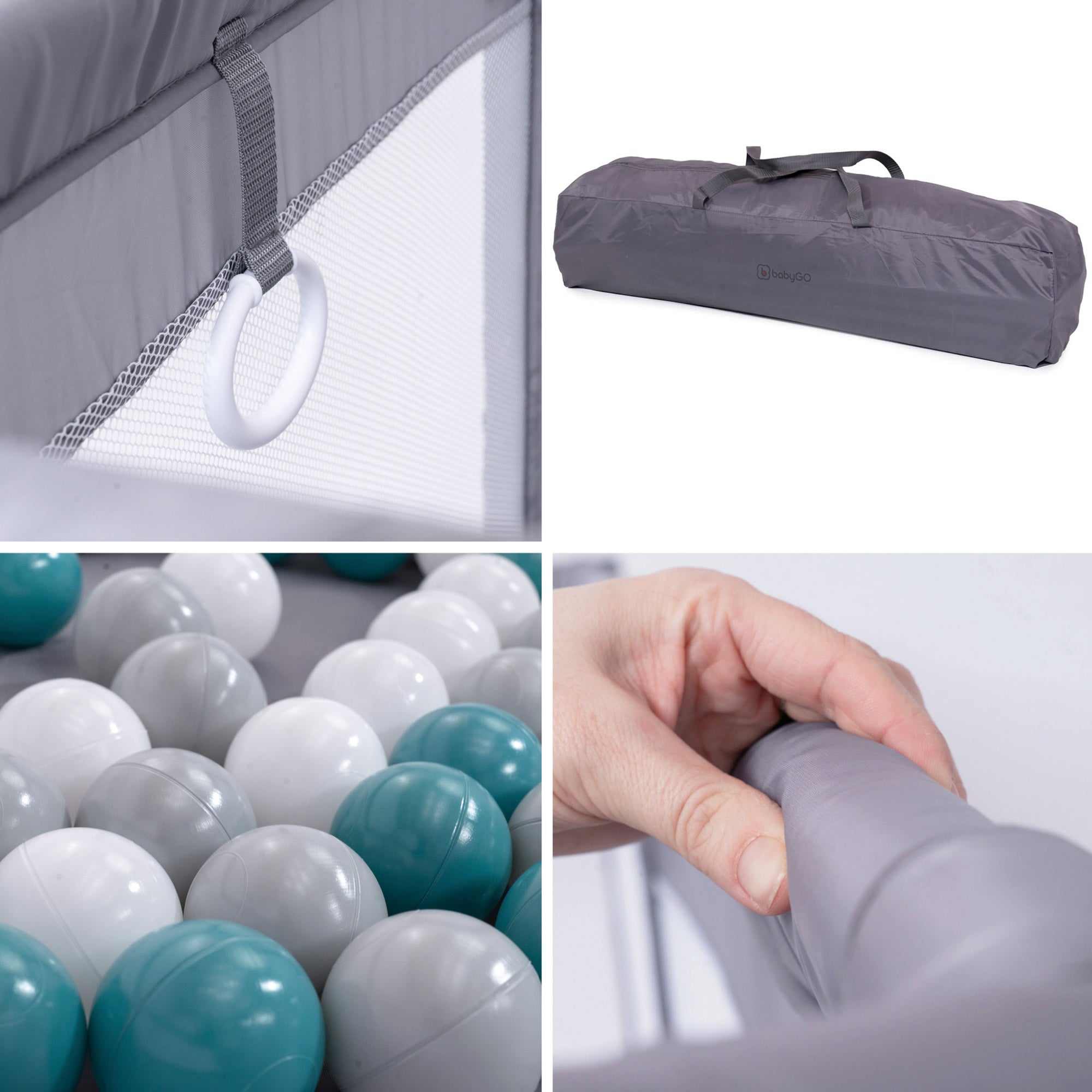 XXL Laufstall Laufgitter Krabbelgitter mit 48 Bälle Playpark BabyGo