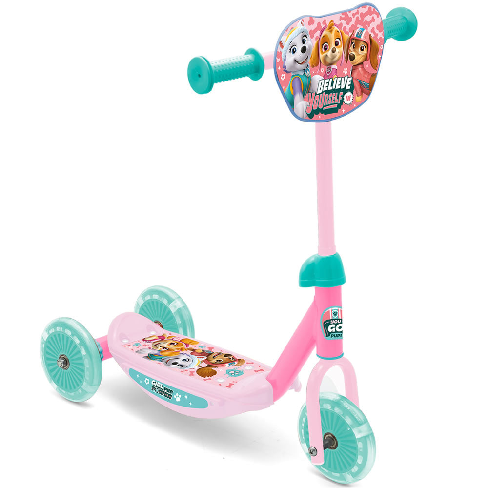 kinderfahrräder mädchen Paw Patrol Skye 3-Rad Kinder Roller – Mädchen Scooter in Rosa & Türkis