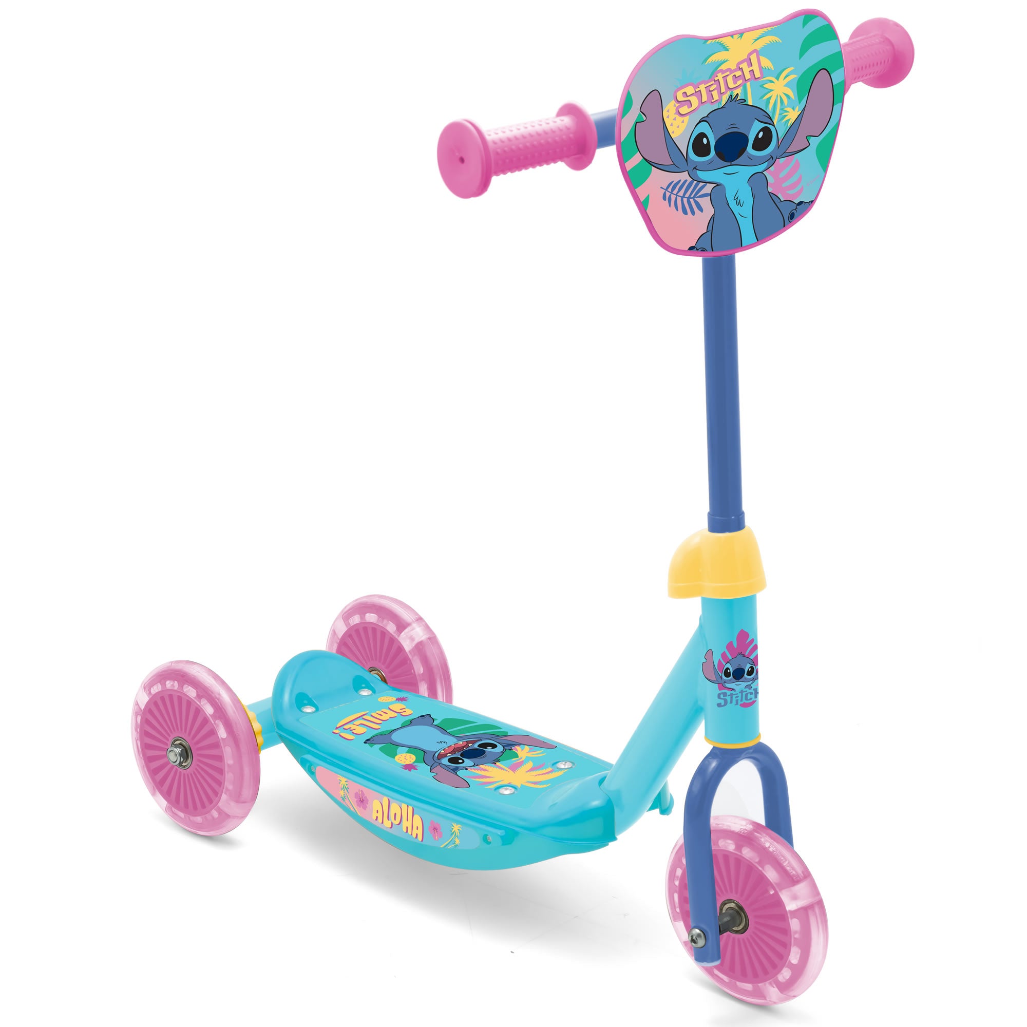 Stitch 3-Rad Kinder Roller – Disney Mädchen Scooter in Türkis Rosa | ab 3 Jahren