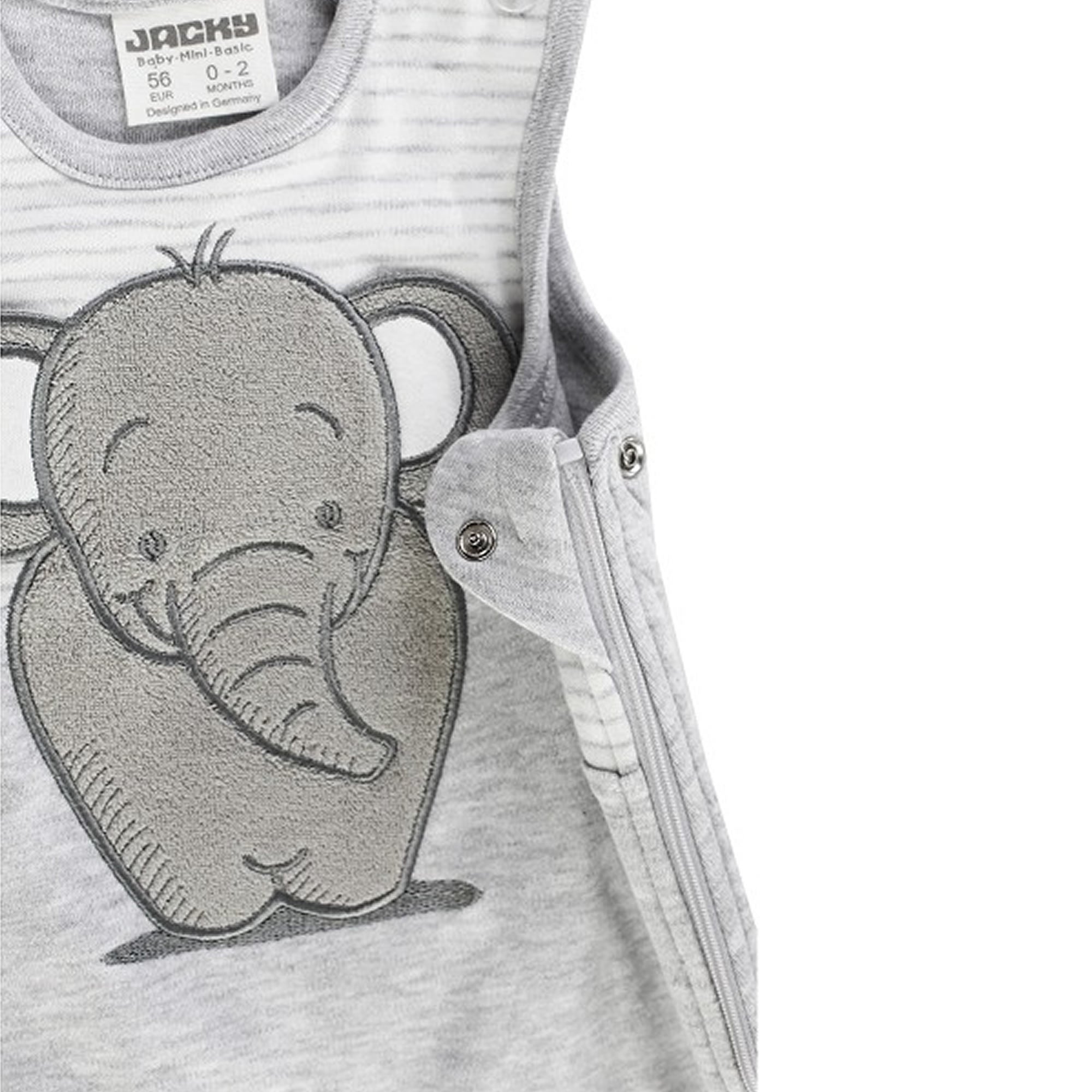 Jacky Baby Schlafsack Ärmellos Elefant Grau Melange