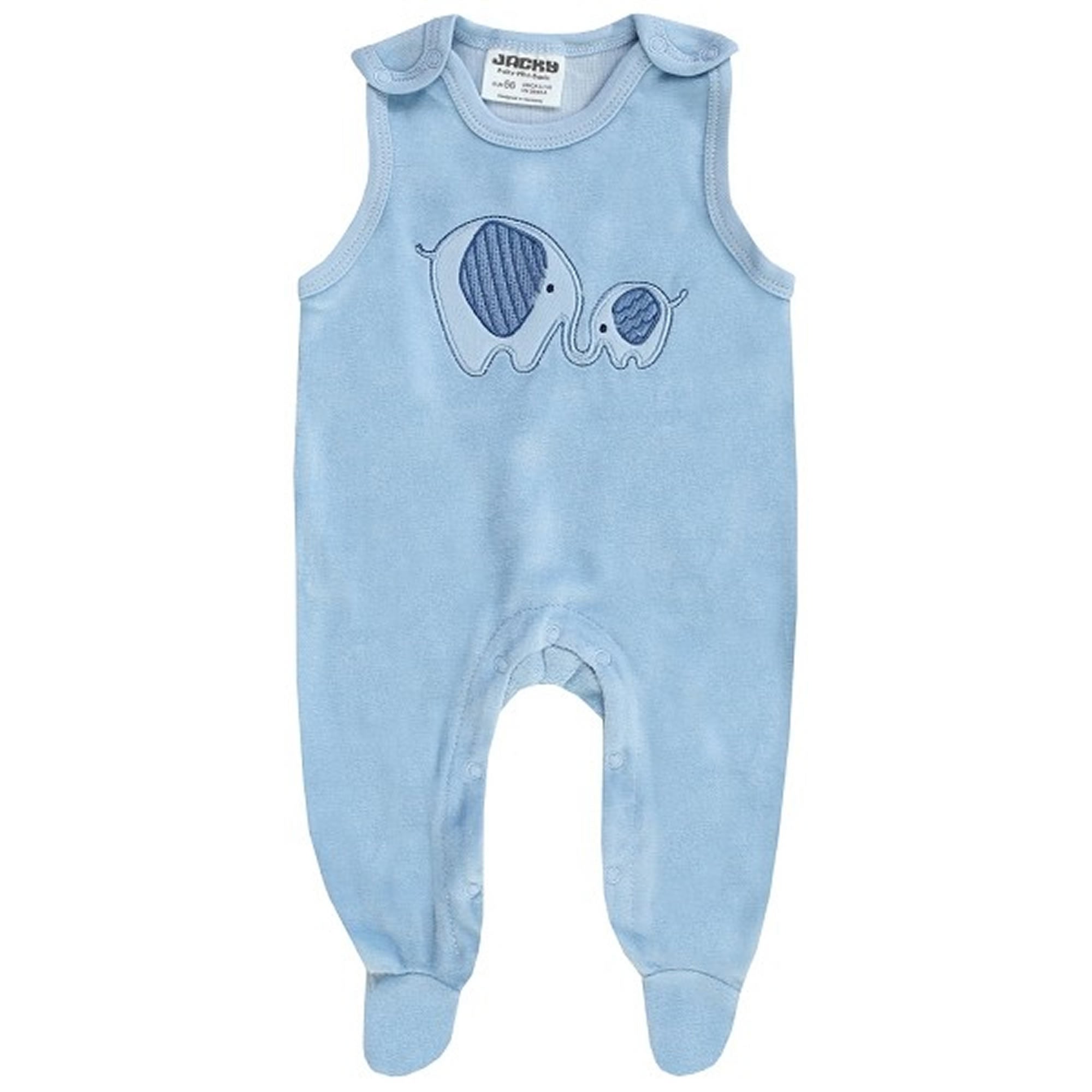 Jacky Baby Strampler Hellblau Elefant Baumwolle