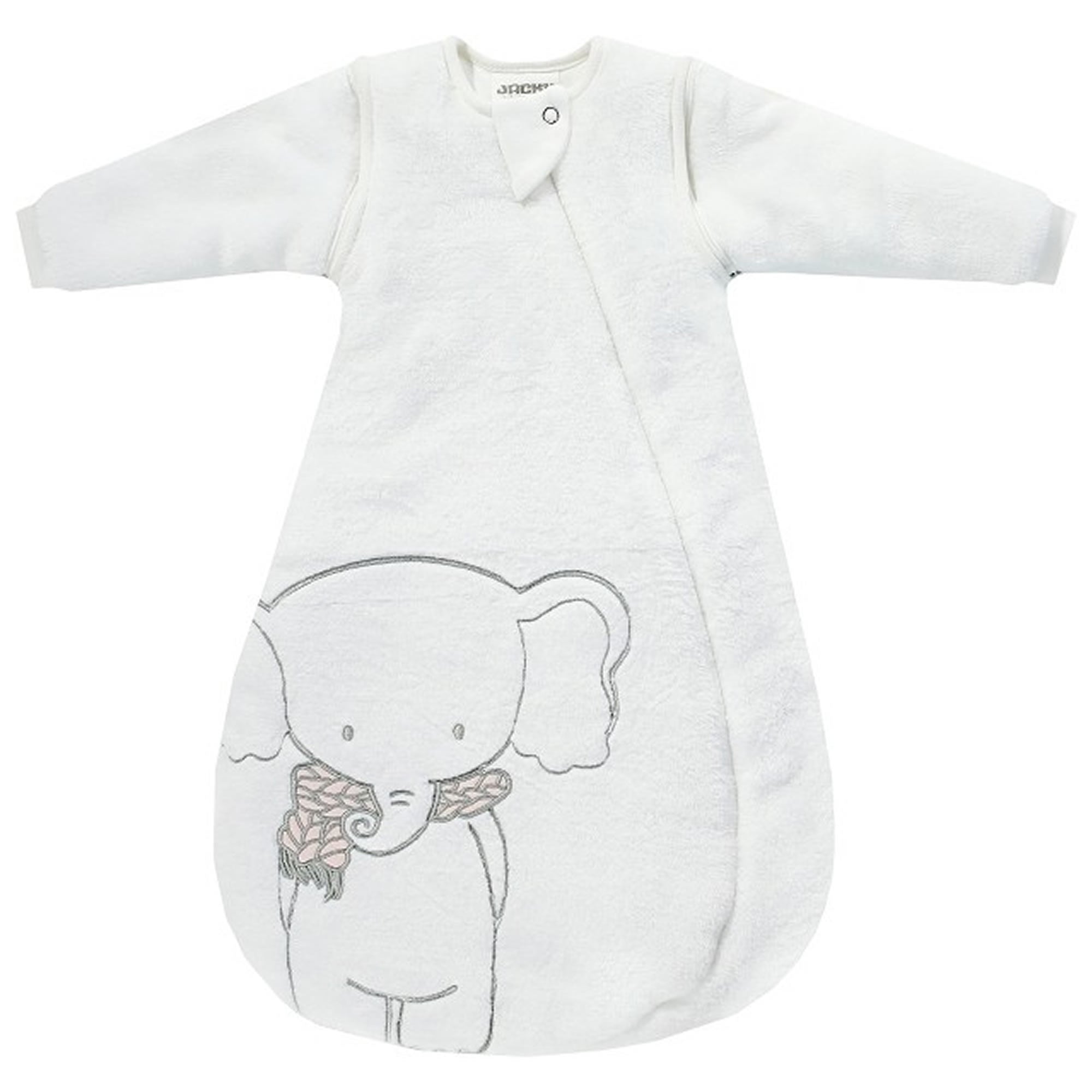 baby schlafsack mädchen Jacky Baby Schlafsack Winter abnehmbare Ärmel Elefant Weiß Offwhite