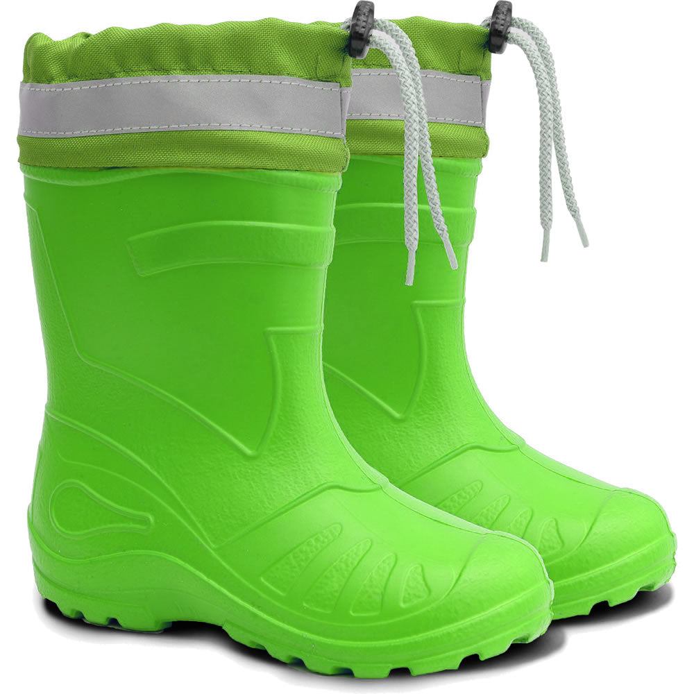 KOLMAX Kinder Gummistiefel gefüttert EVA leicht mit Stulpe 050K