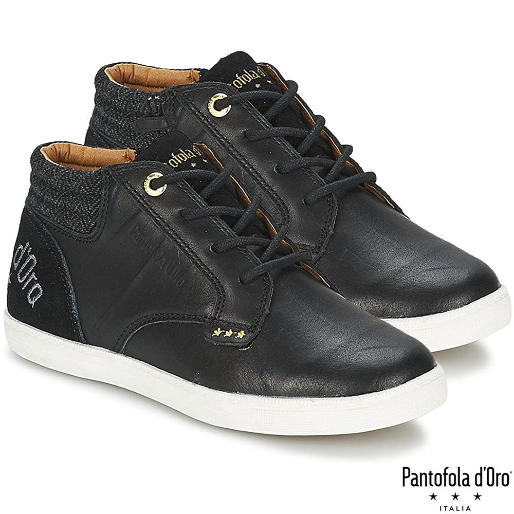 Eleganter Kinder High Top Sneaker Echt Leder Pantofola d’Oro