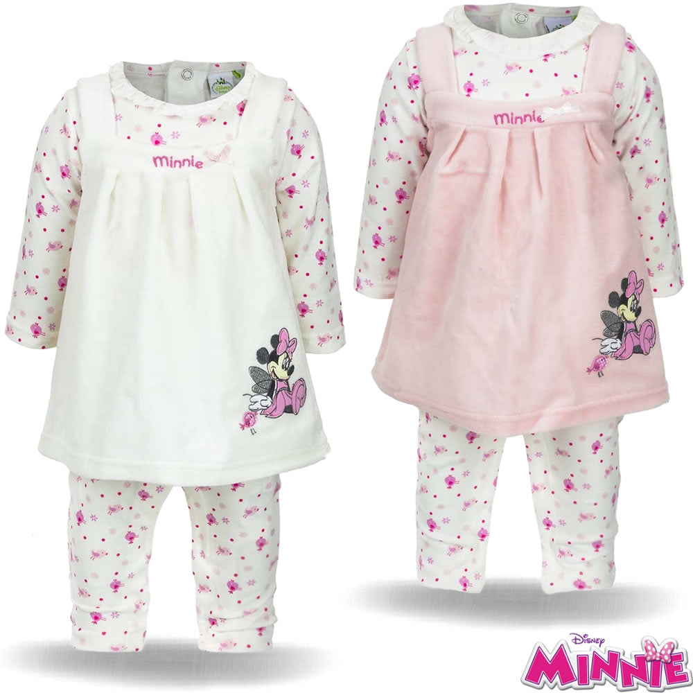 Minnie Mouse Two Piece Baby Set Overall Dress Girls