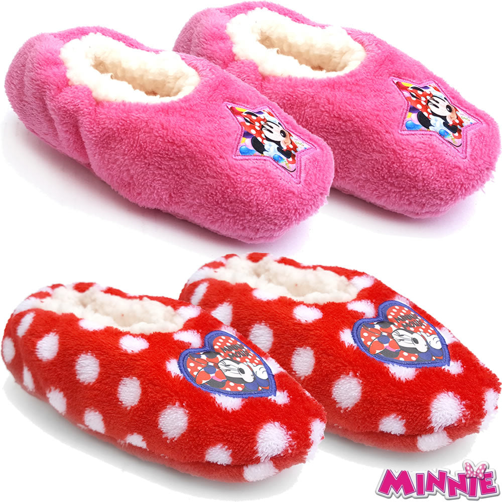 Minnie Maus Hausschuhe Puschen Pantoffeln Mädchen Kinder Disney