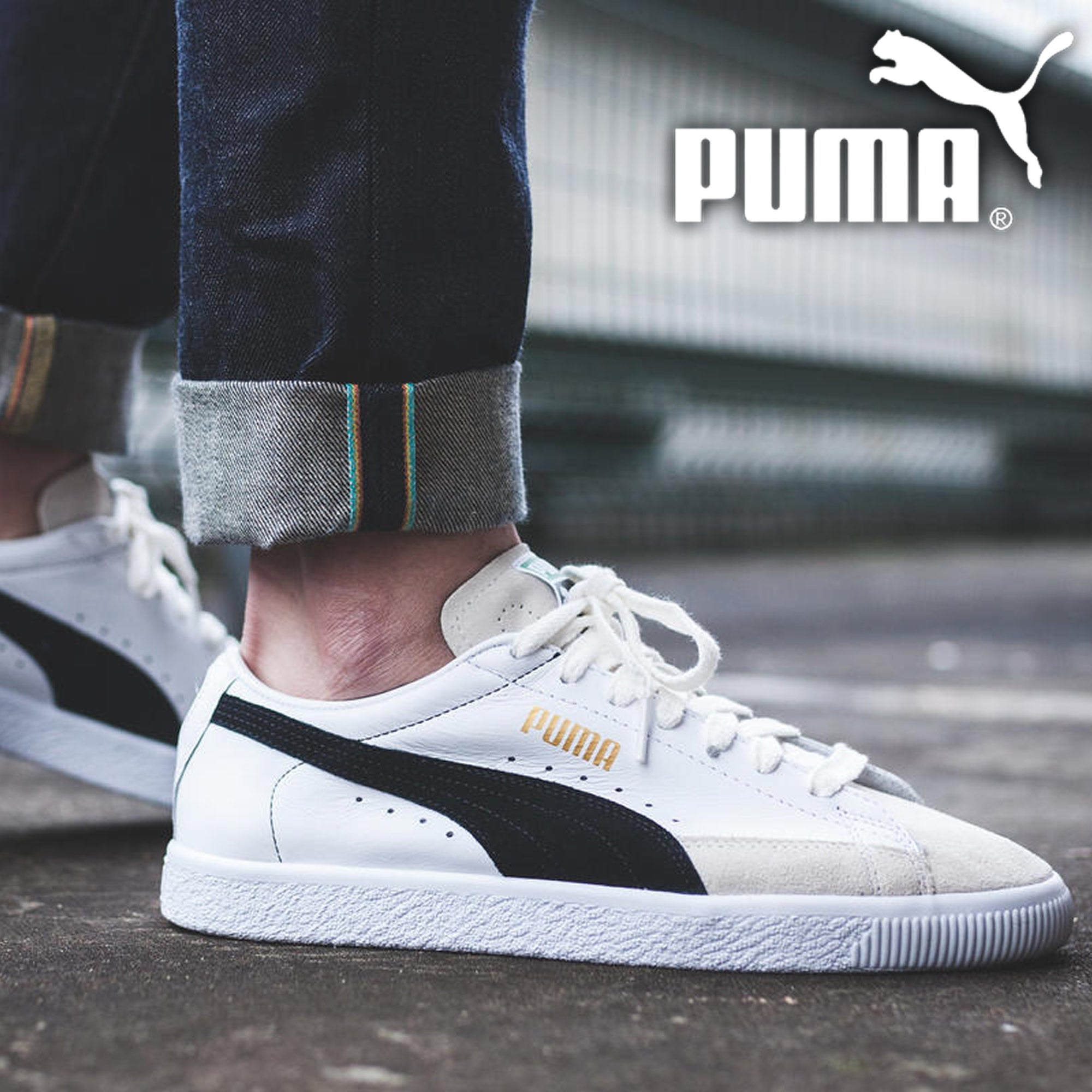 Puma Schuhe Sneaker Sportschuhe Basket Weiß - Main Image