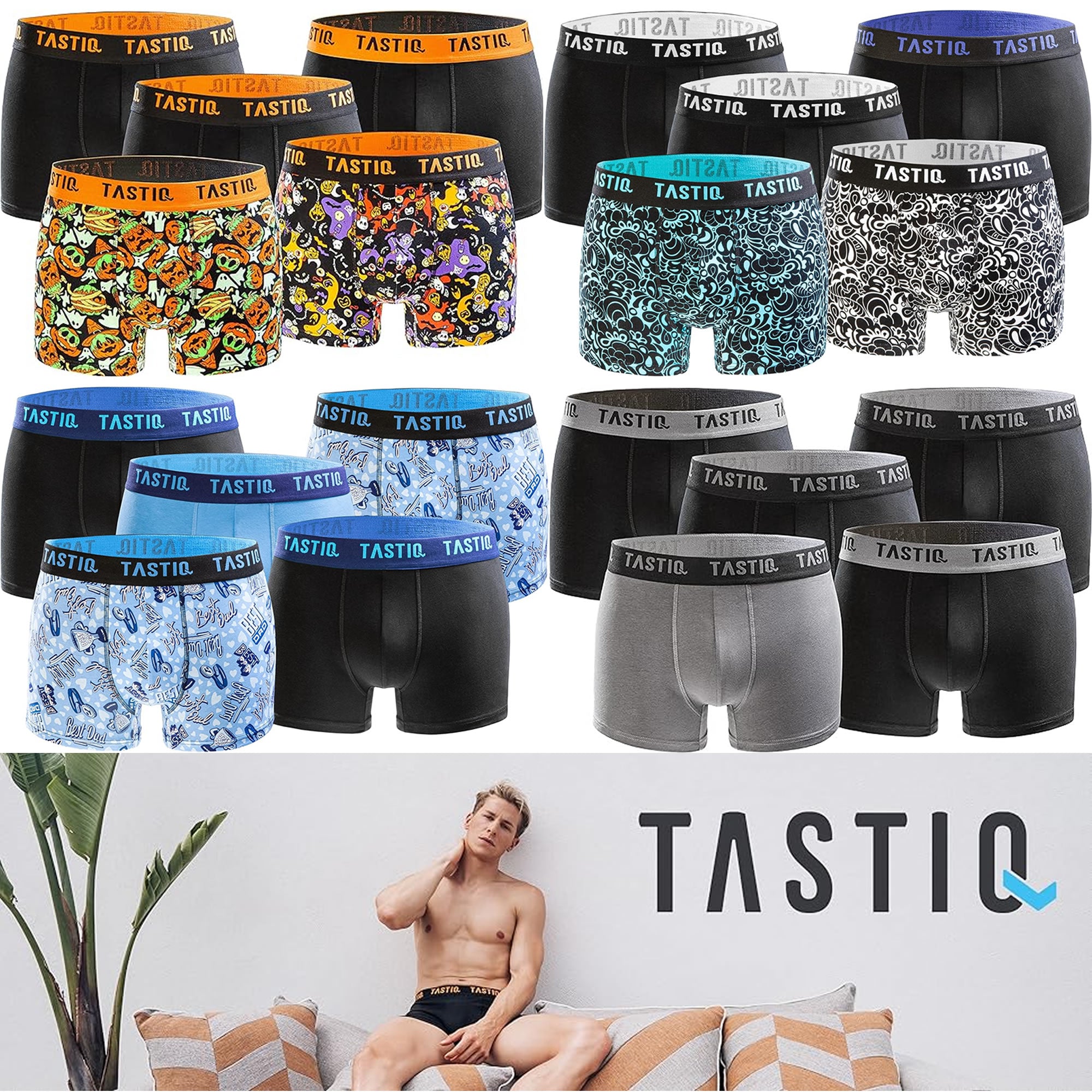 TASTIQ Herren Boxershorts 5er Pack in Geschenkbox (S-XXL)