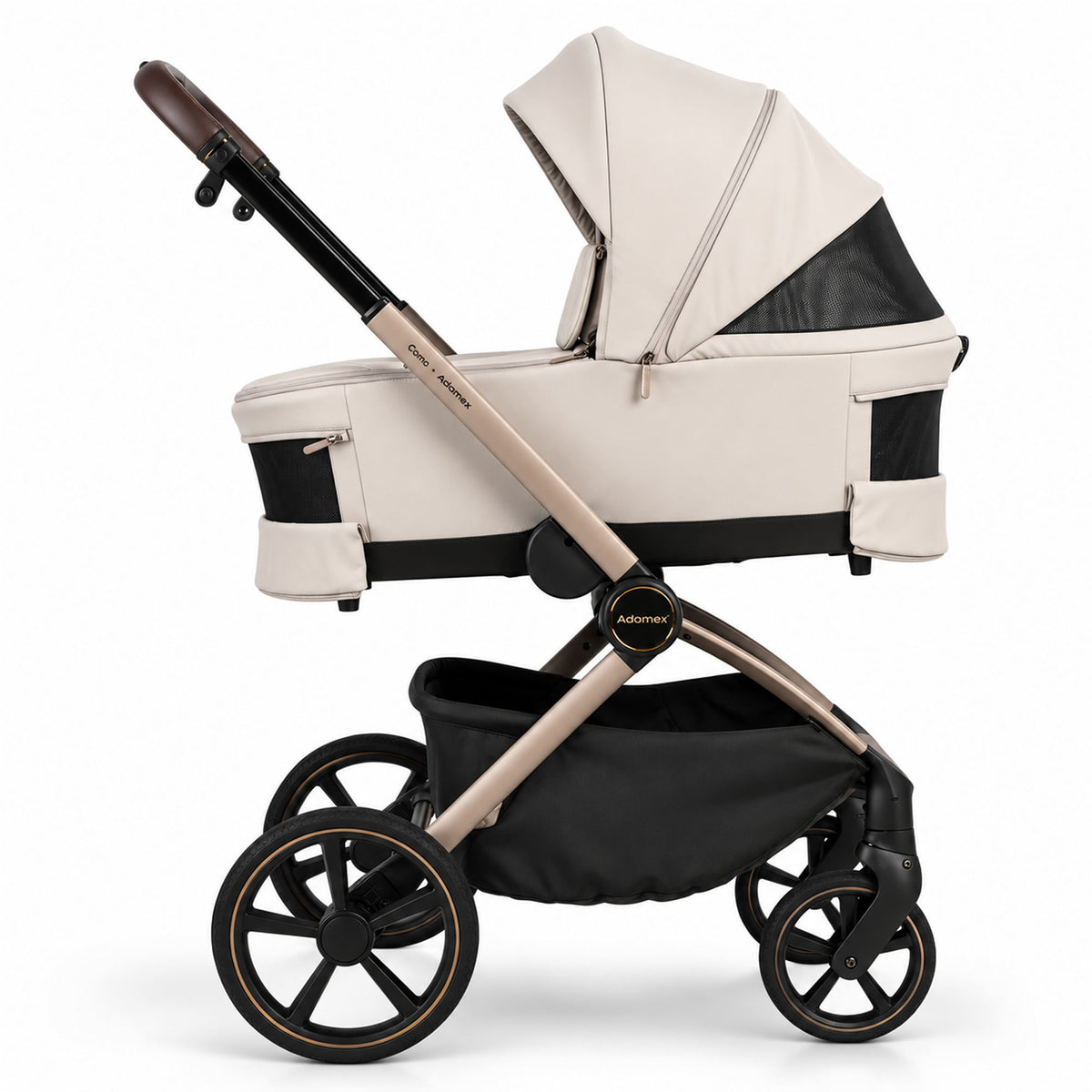 Adamex COMO 2-in-1 Kinderwagen Natura Beige – faltbare Babywanne