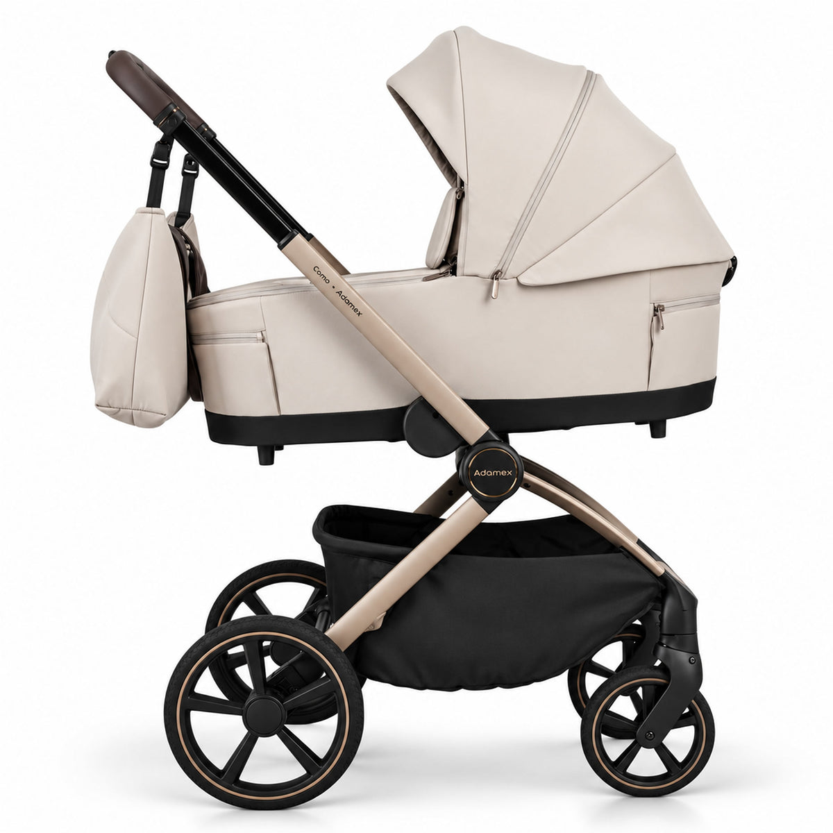 Adamex COMO 2-in-1 Kinderwagen Natura Beige – faltbare Babywanne
