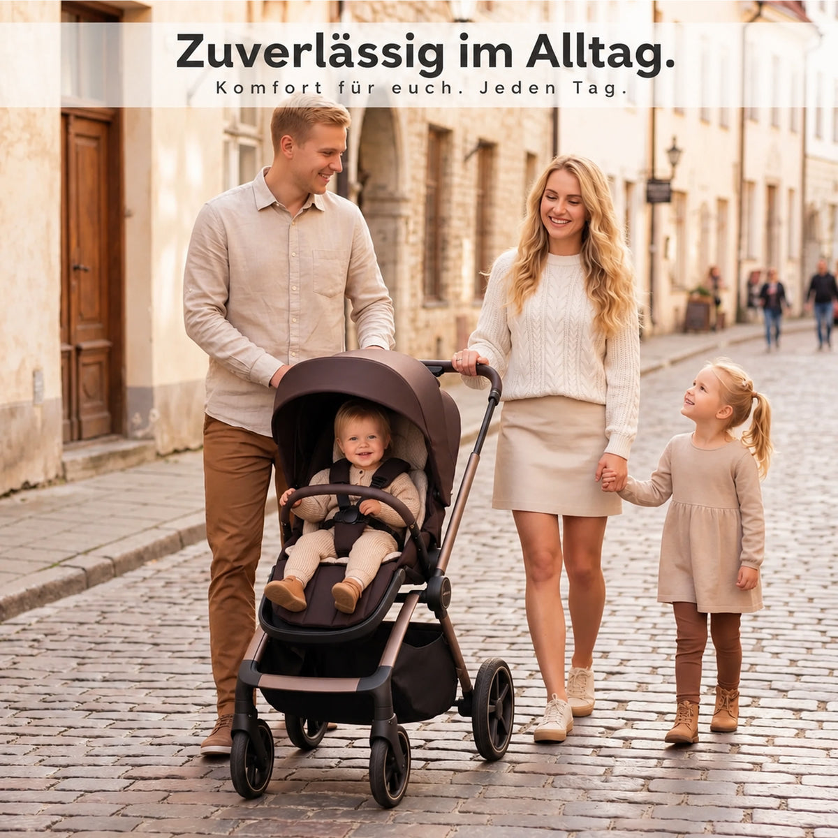 Titel: Adamex COMO 2-in-1 Kinderwagen Cappuccino – faltbare Babywanne