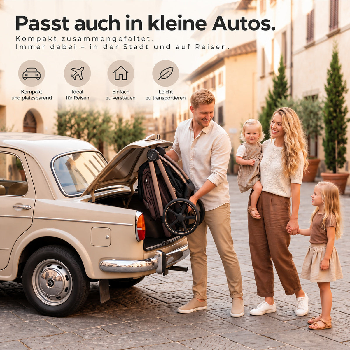Titel: Adamex COMO 2-in-1 Kinderwagen Cappuccino – faltbare Babywanne