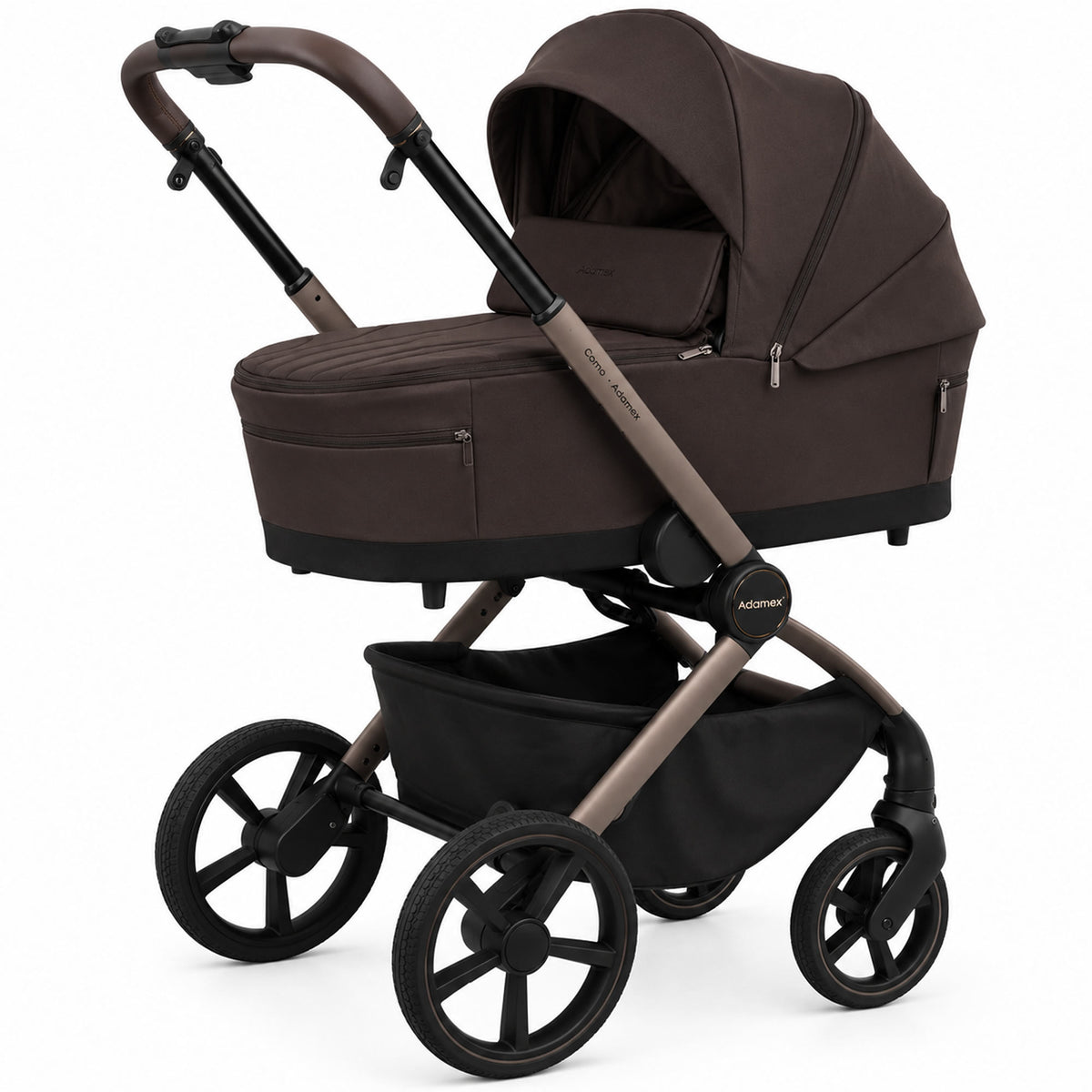 Adamex COMO 2-in-1 Kinderwagen Braun – faltbare Babywanne