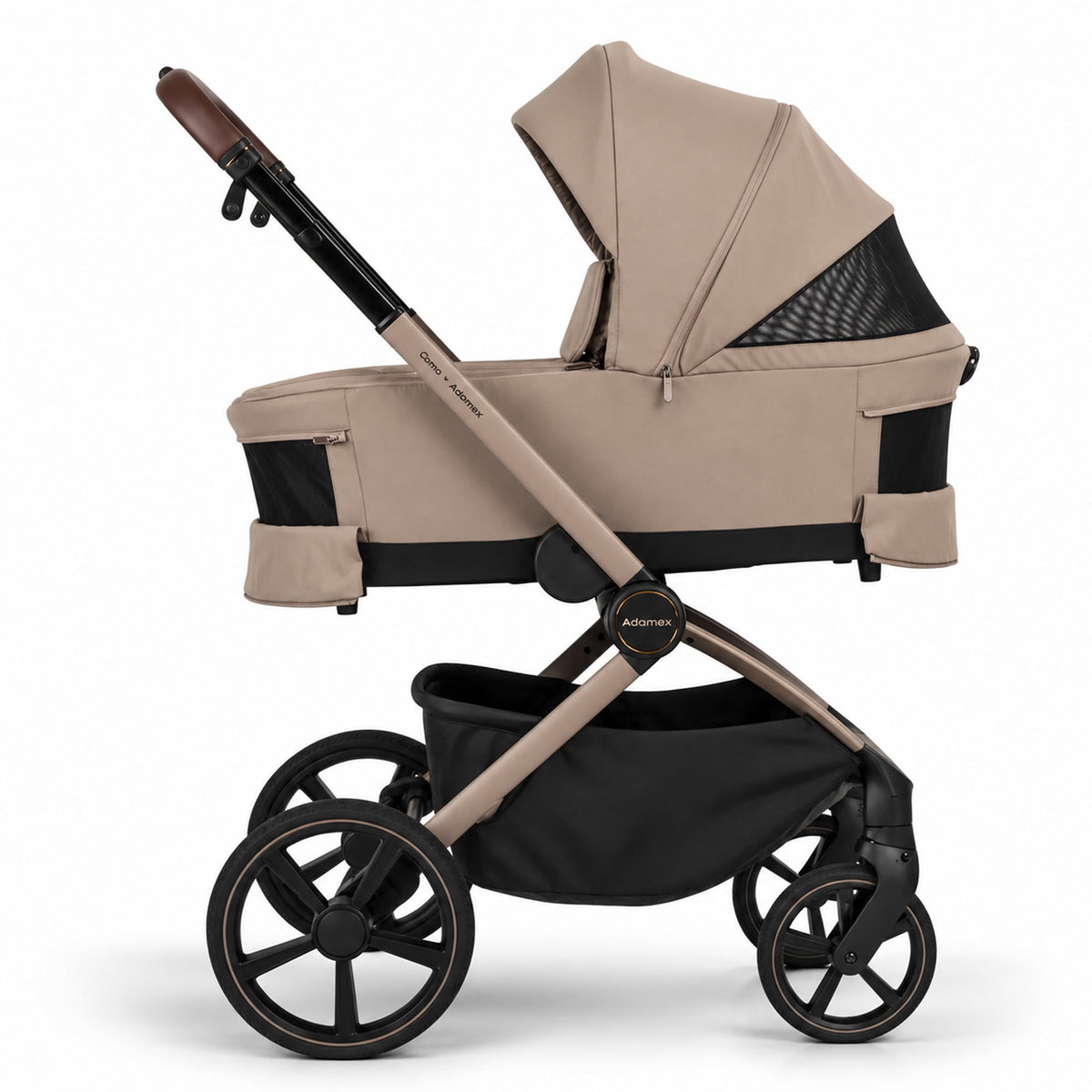 Titel: Adamex COMO 2-in-1 Kinderwagen Cappuccino – faltbare Babywanne