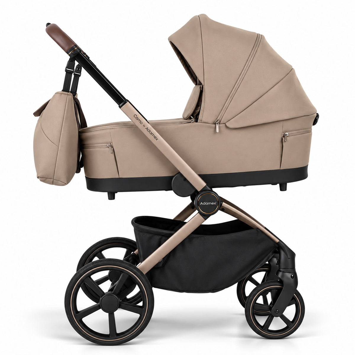 Titel: Adamex COMO 2-in-1 Kinderwagen Cappuccino – faltbare Babywanne