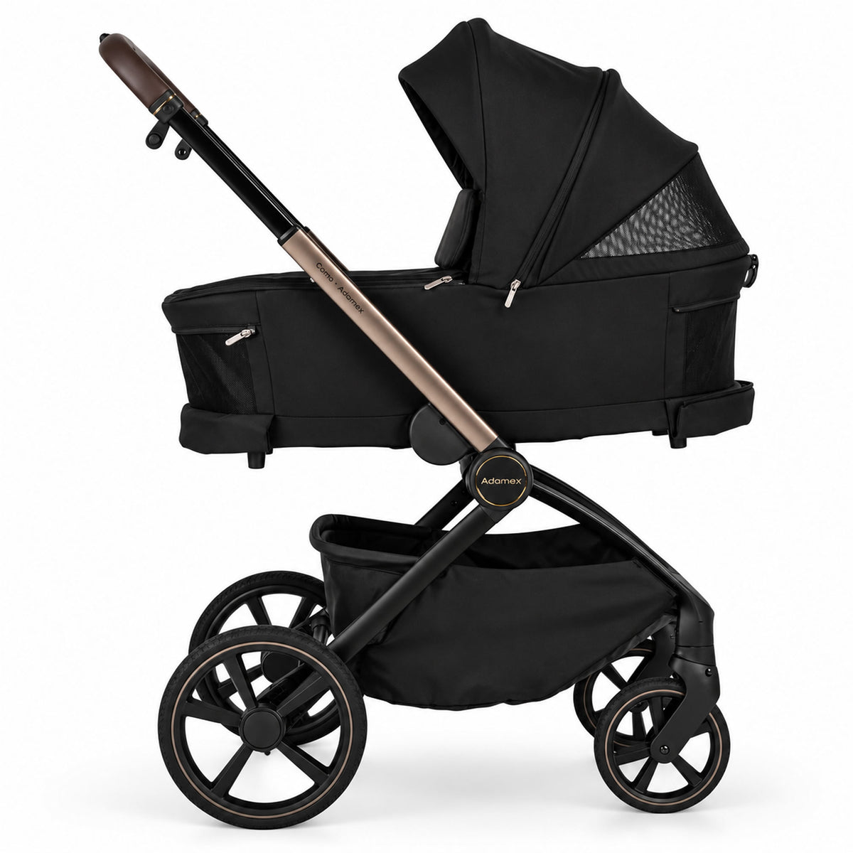 Adamex COMO 2-in-1 Kinderwagen Schwarz – faltbare Babywanne