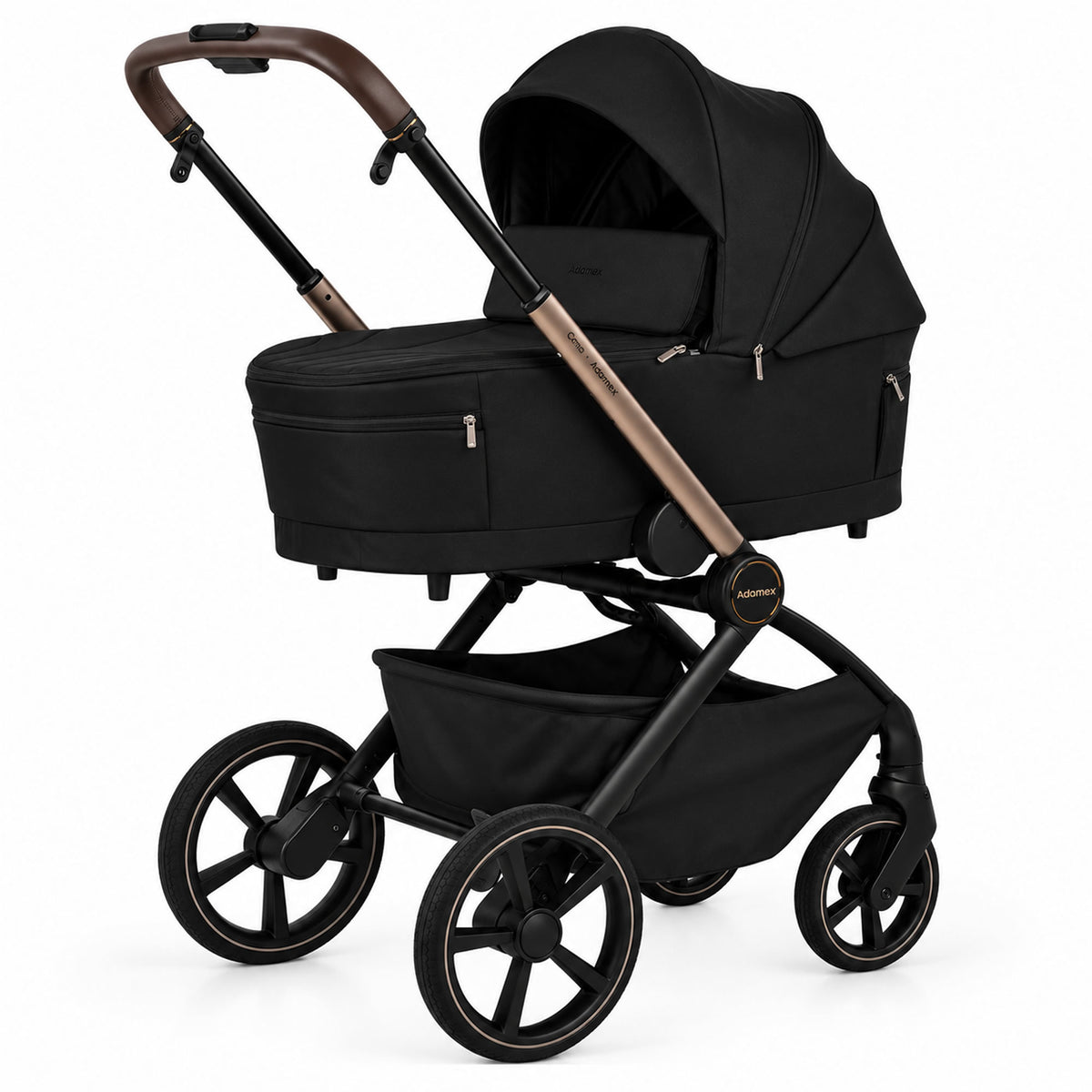 Adamex COMO 2-in-1 Kinderwagen Schwarz – faltbare Babywanne