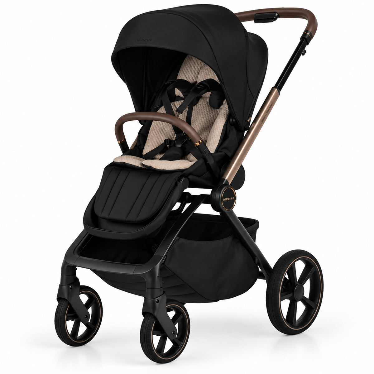 Adamex COMO 2-in-1 Kinderwagen Schwarz – faltbare Babywanne