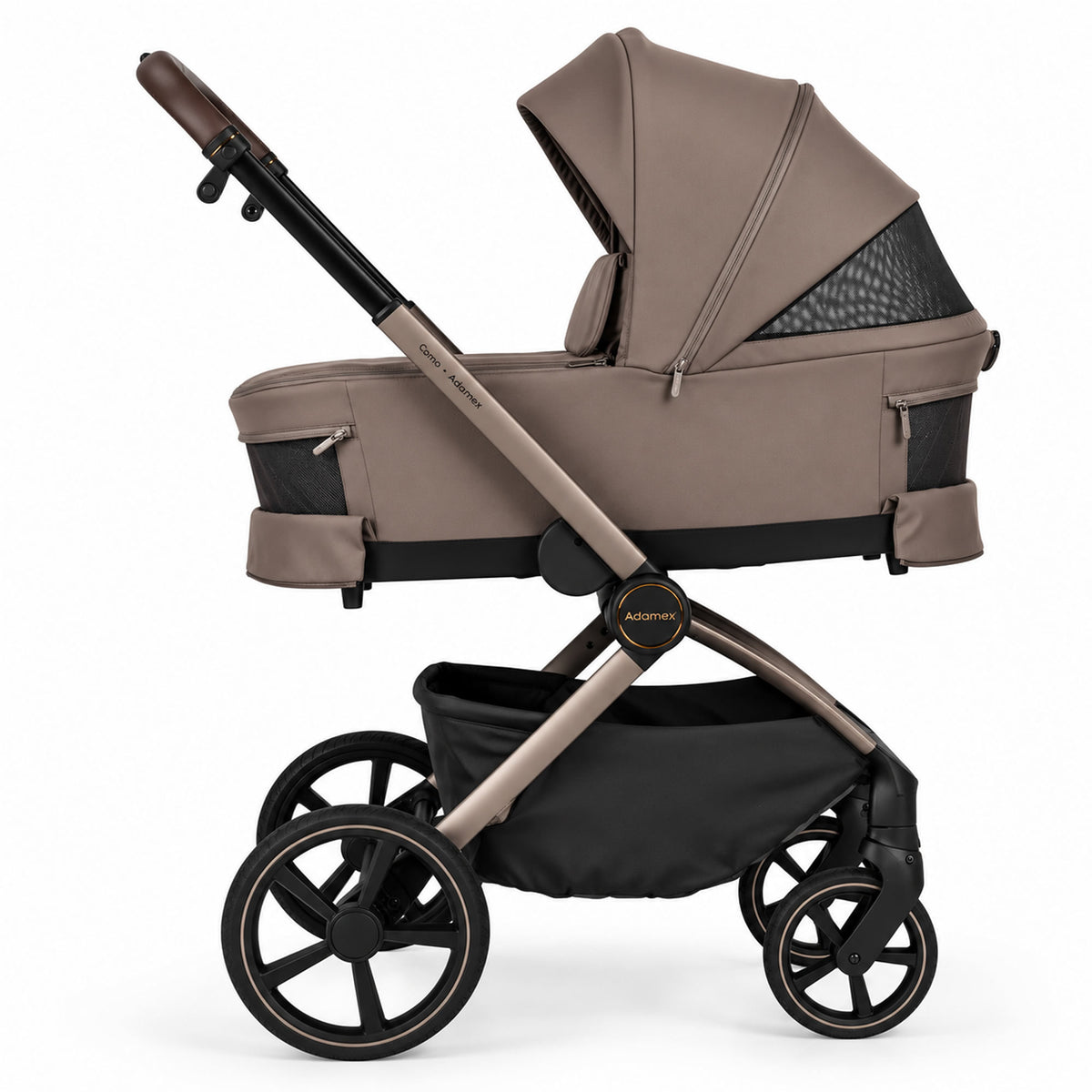 Adamex COMO 2-in-1 Kinderwagen Taupe – faltbare Babywanne
