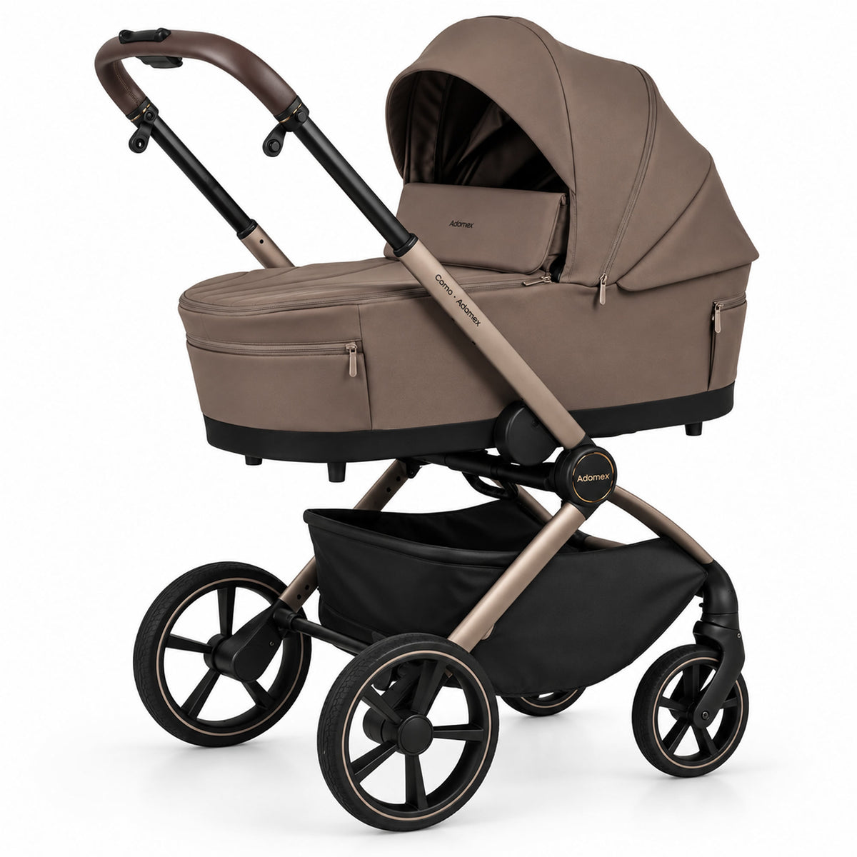 Adamex COMO 2-in-1 Kinderwagen Taupe – faltbare Babywanne