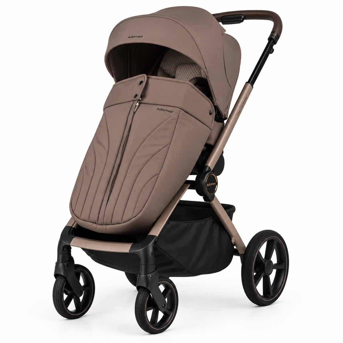 Adamex COMO 2-in-1 Kinderwagen Taupe – faltbare Babywanne