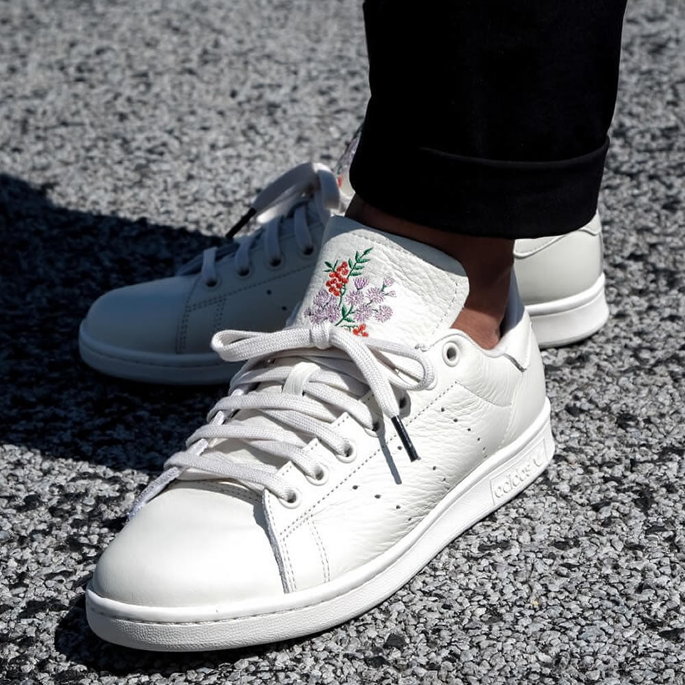Stan Smith Adidas Schuhe Schwarz Mit Blumen Adidas Sneakers Stan