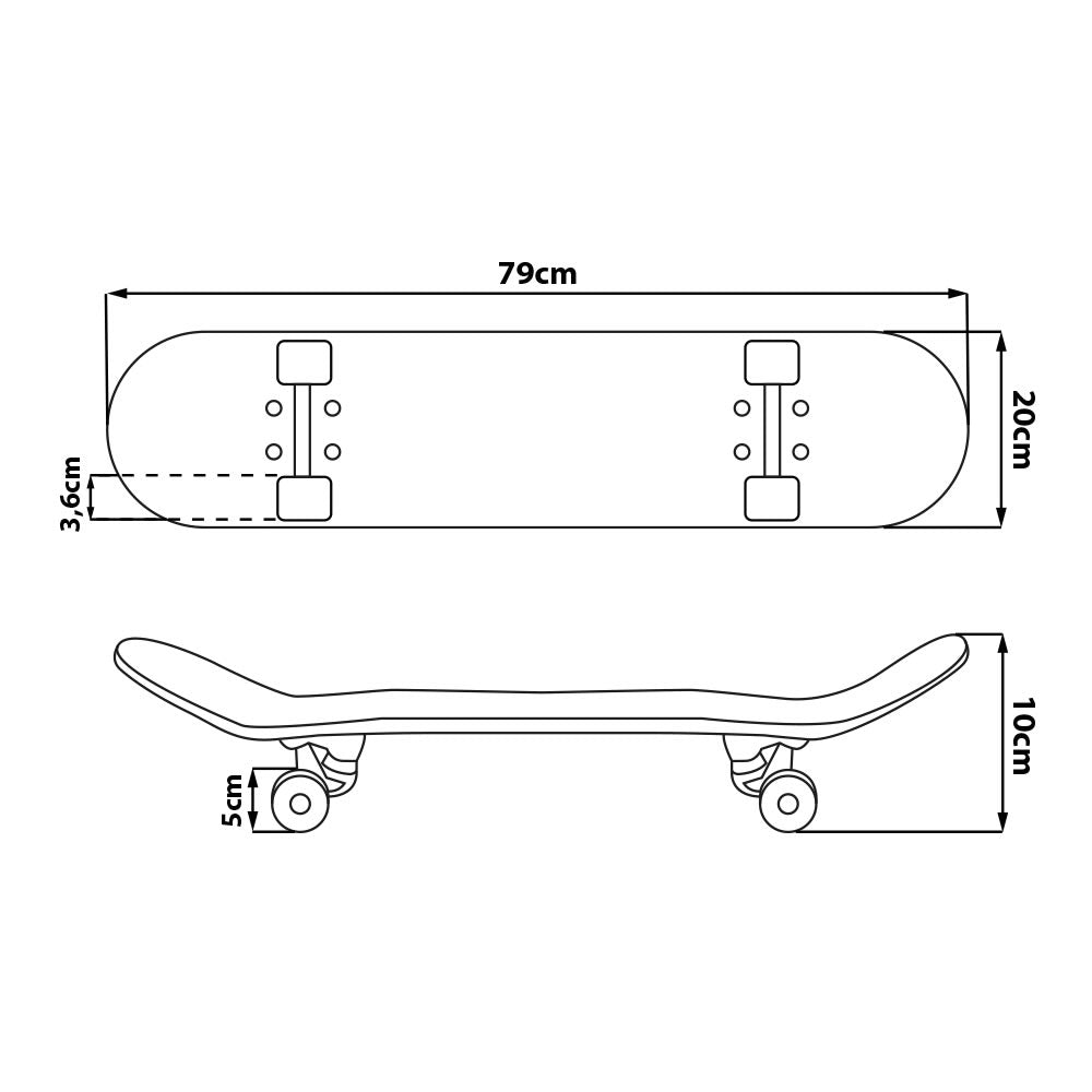 Venum Skateboard Holzboard Deck Kinder Funboard 79 cm