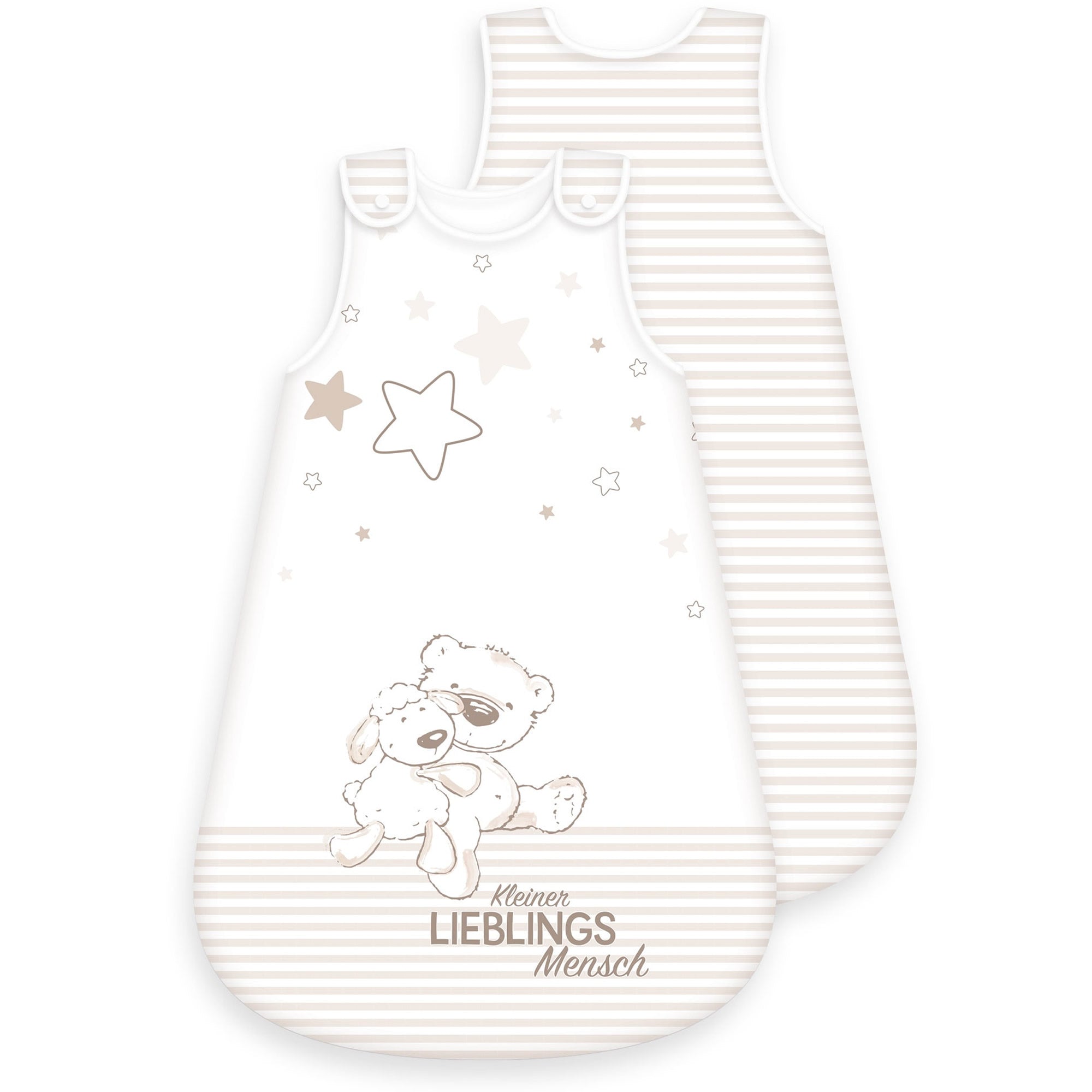 babybest® Babyschlafsack Kleiner Lieblingsmensch Beige – Ganzjahres Schlafsack 2,5 TOG