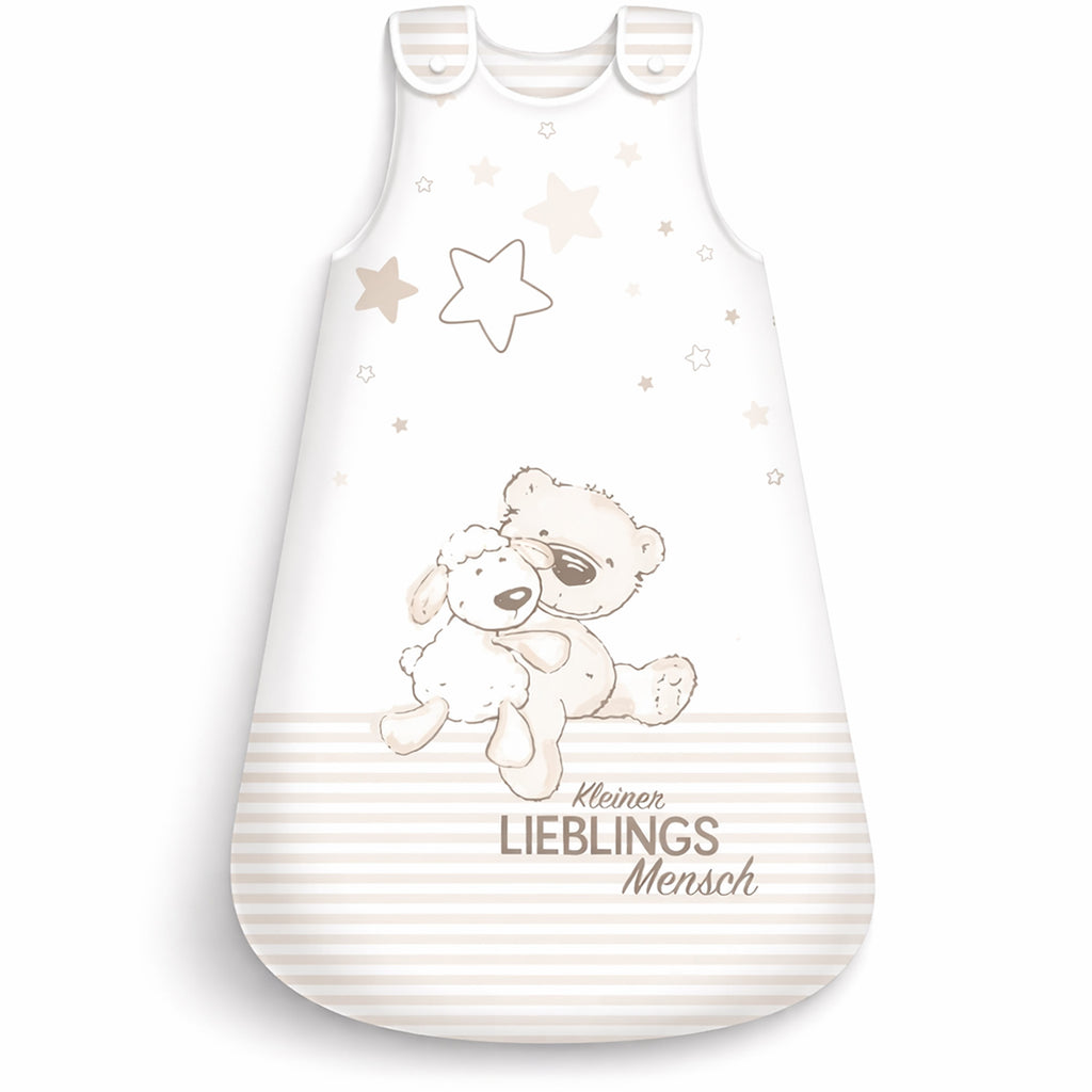 babybest® Babyschlafsack Kleiner Lieblingsmensch Beige – Ganzjahres Schlafsack 2,5 TOG