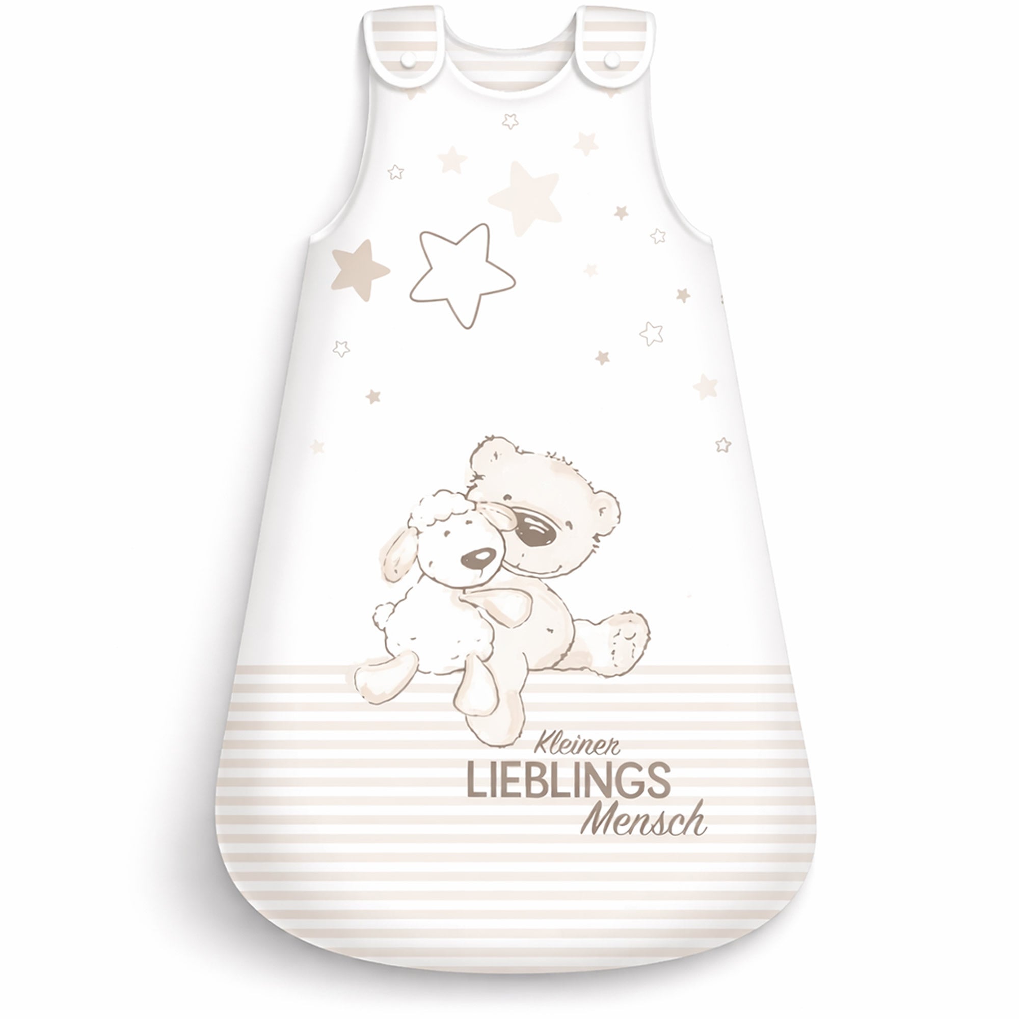 babybest® Babyschlafsack Kleiner Lieblingsmensch Beige – Ganzjahres Schlafsack 2,5 TOG