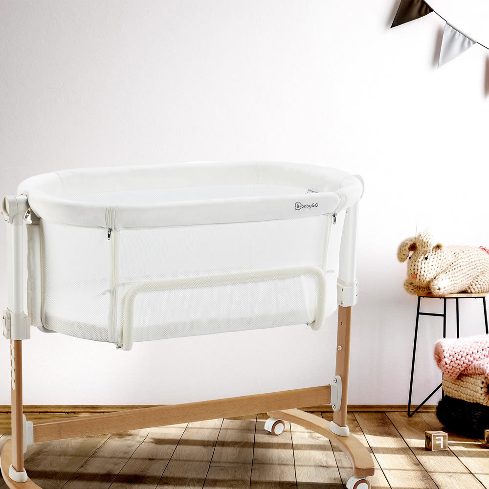 BabyGo side bed cradle baby bed Amila cream