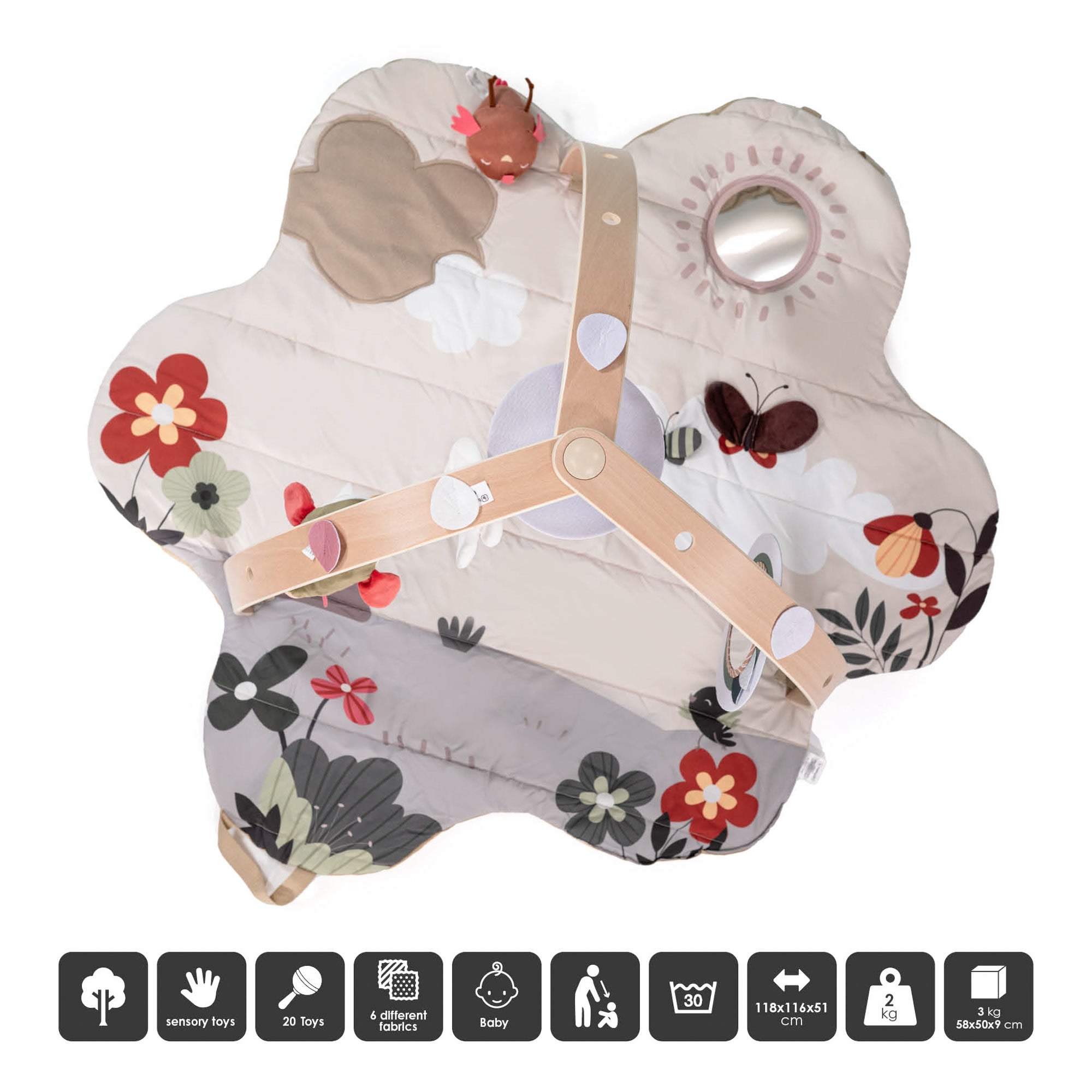 BabyGO Bianca Krabbeldecke mit Spielbogen & Activity Center