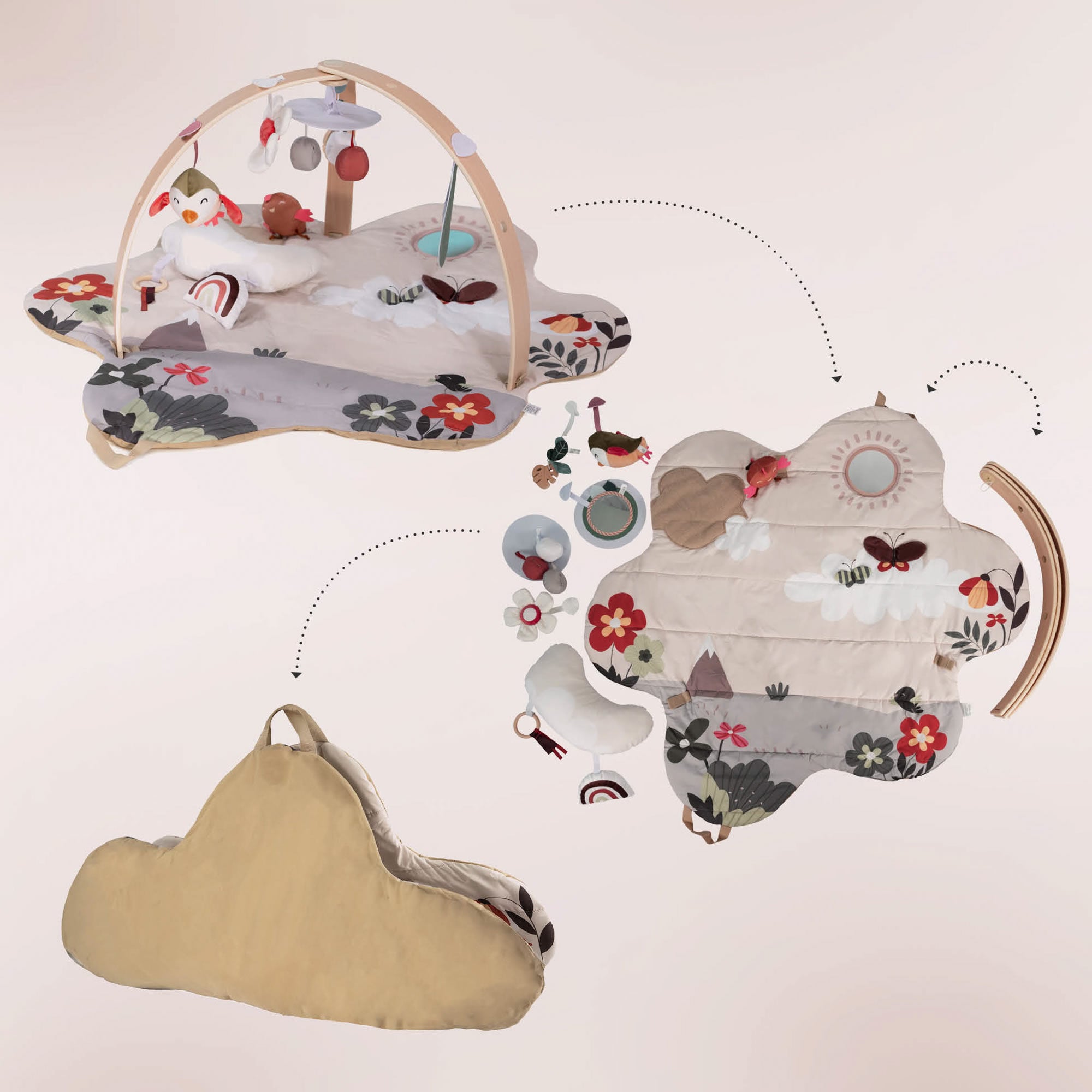 BabyGO Bianca Krabbeldecke mit Spielbogen & Activity Center