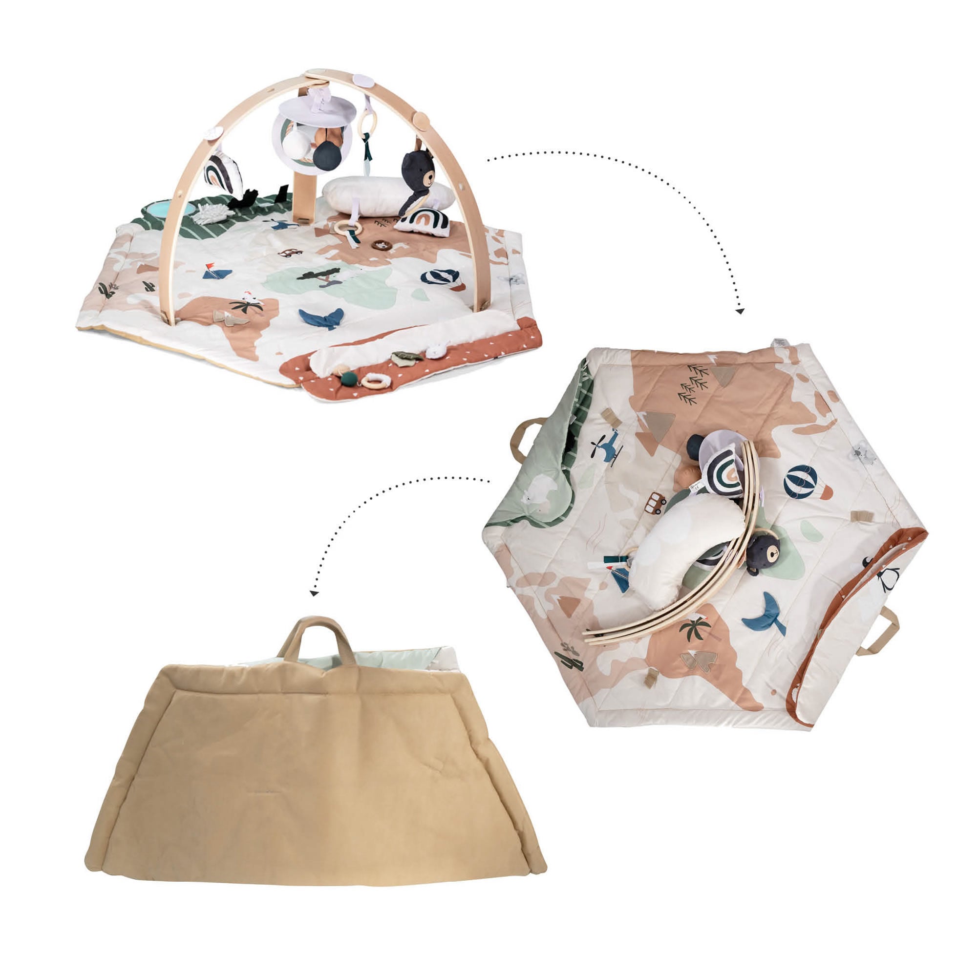 BabyGO Bianca Krabbeldecke mit Spielbogen & Activity Center