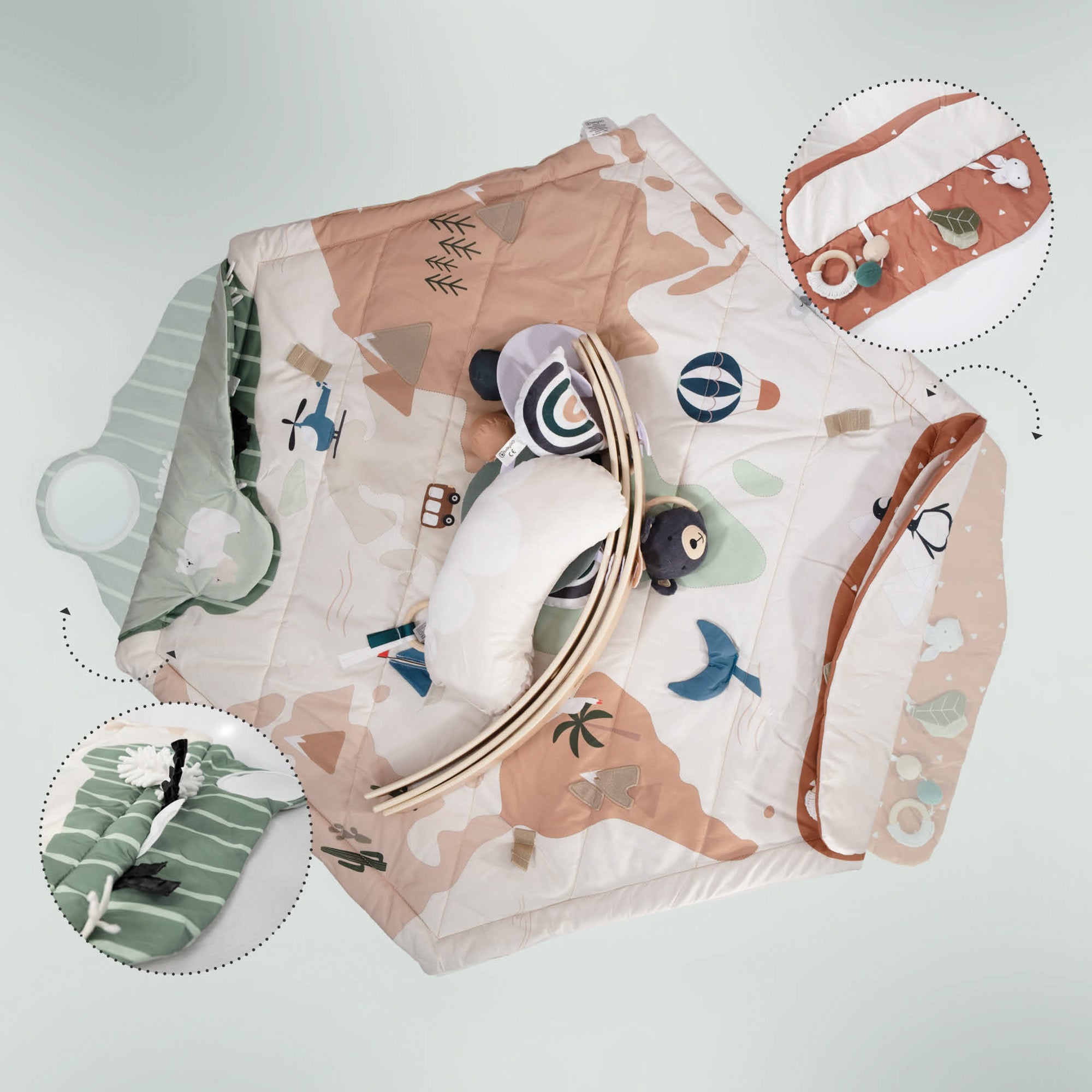 BabyGO Bianca Krabbeldecke mit Spielbogen & Activity Center