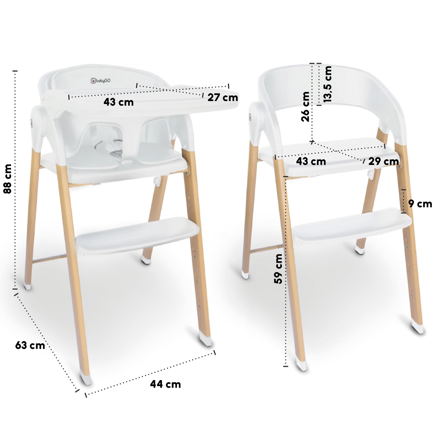 High chair children's chair Skandi BabyGo