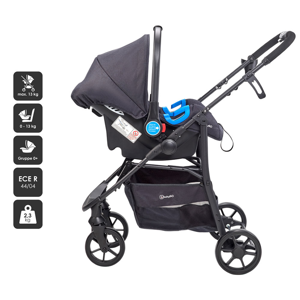 BabyGo Kinderwagen 3in1 Styles Komplettset inkl. Babyschale