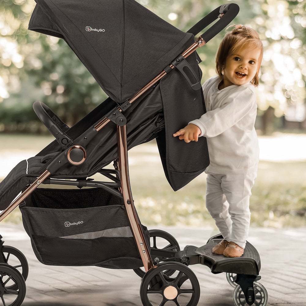 BabyGo Buggy Board mit Sitz Kinderwagen Kiddy Trittbrett WeGo