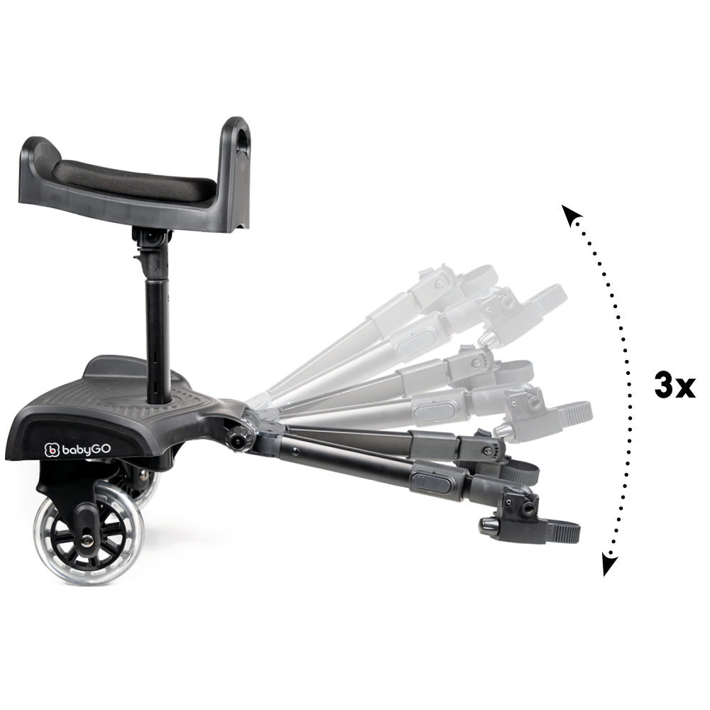 BabyGo Buggy Board mit Sitz Kinderwagen Kiddy Trittbrett WeGo