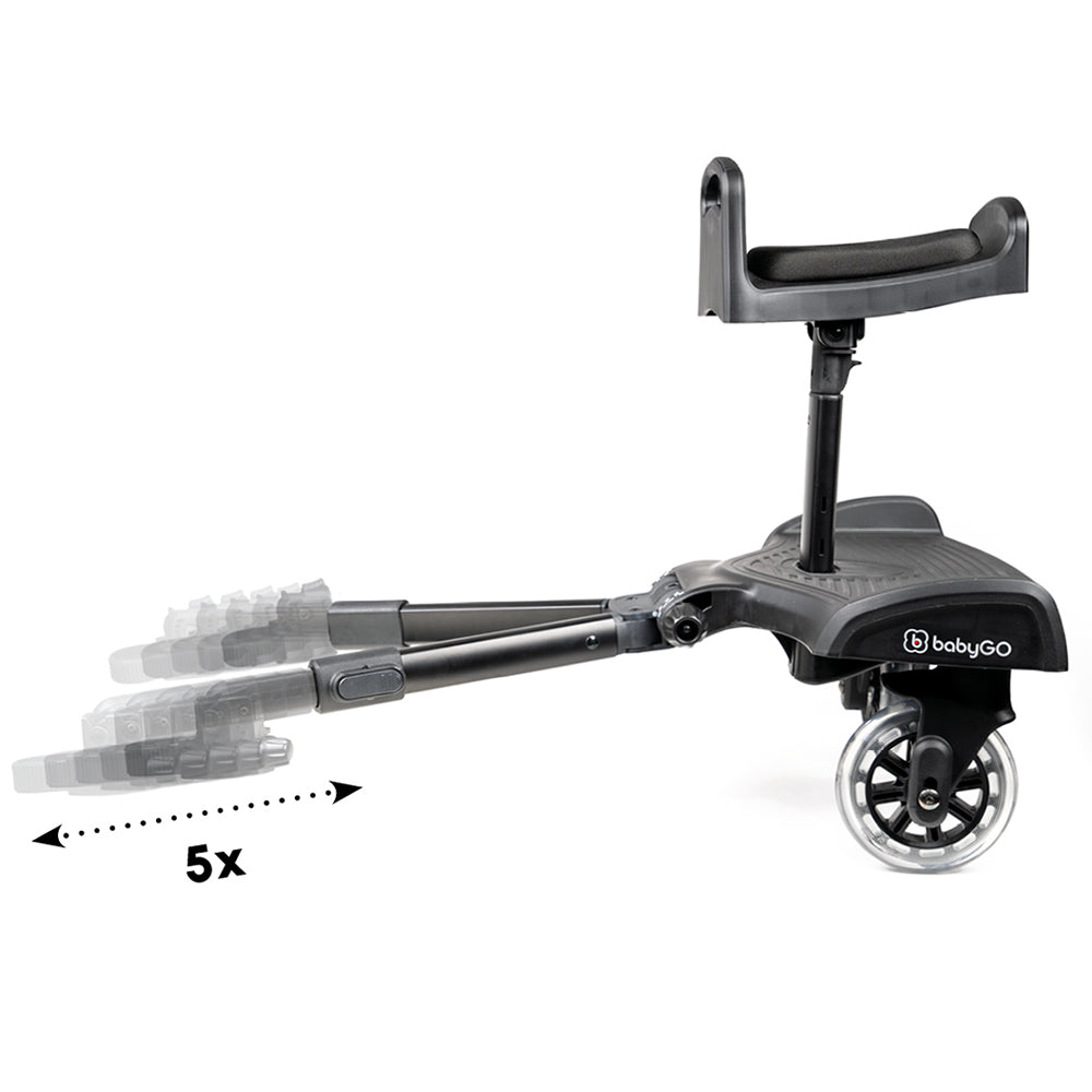 BabyGo Buggy Board mit Sitz Kinderwagen Kiddy Trittbrett WeGo