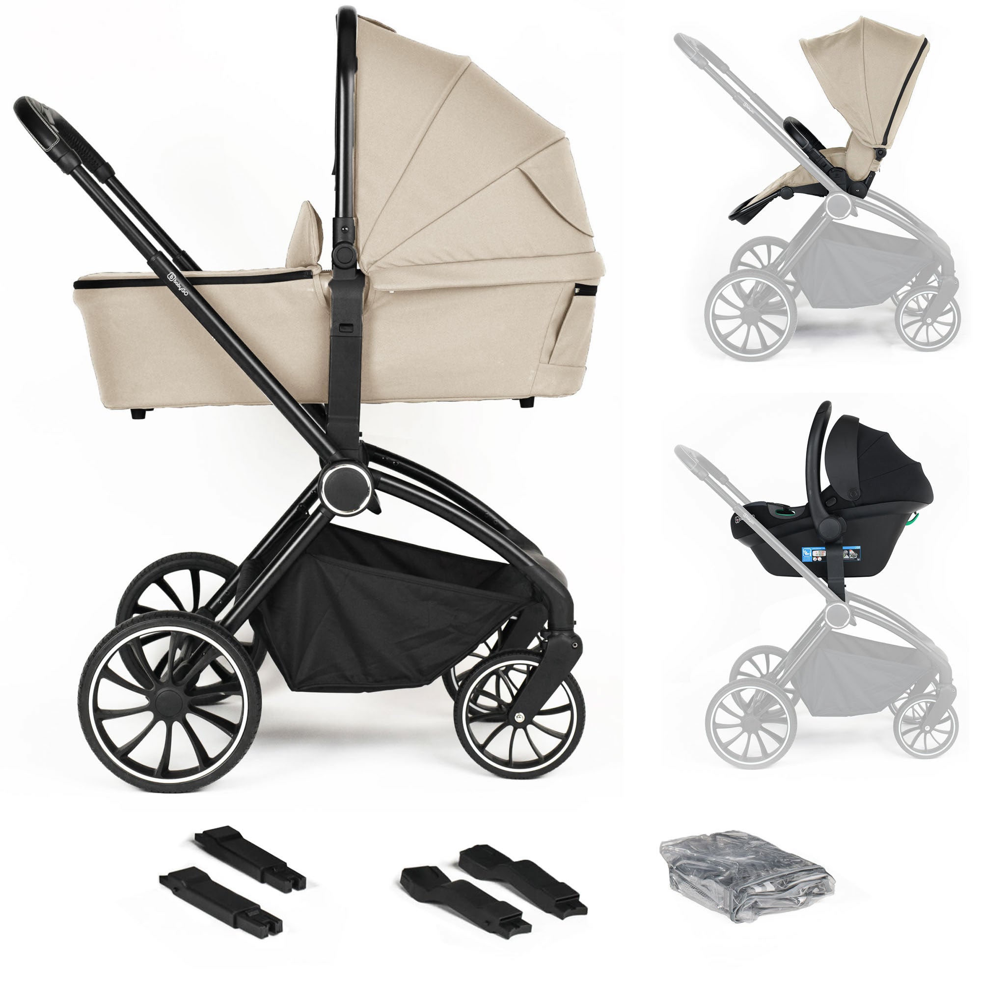 BabyGo Kinderwagen Harmony 3in1 Komplettset inkl. Babyschale