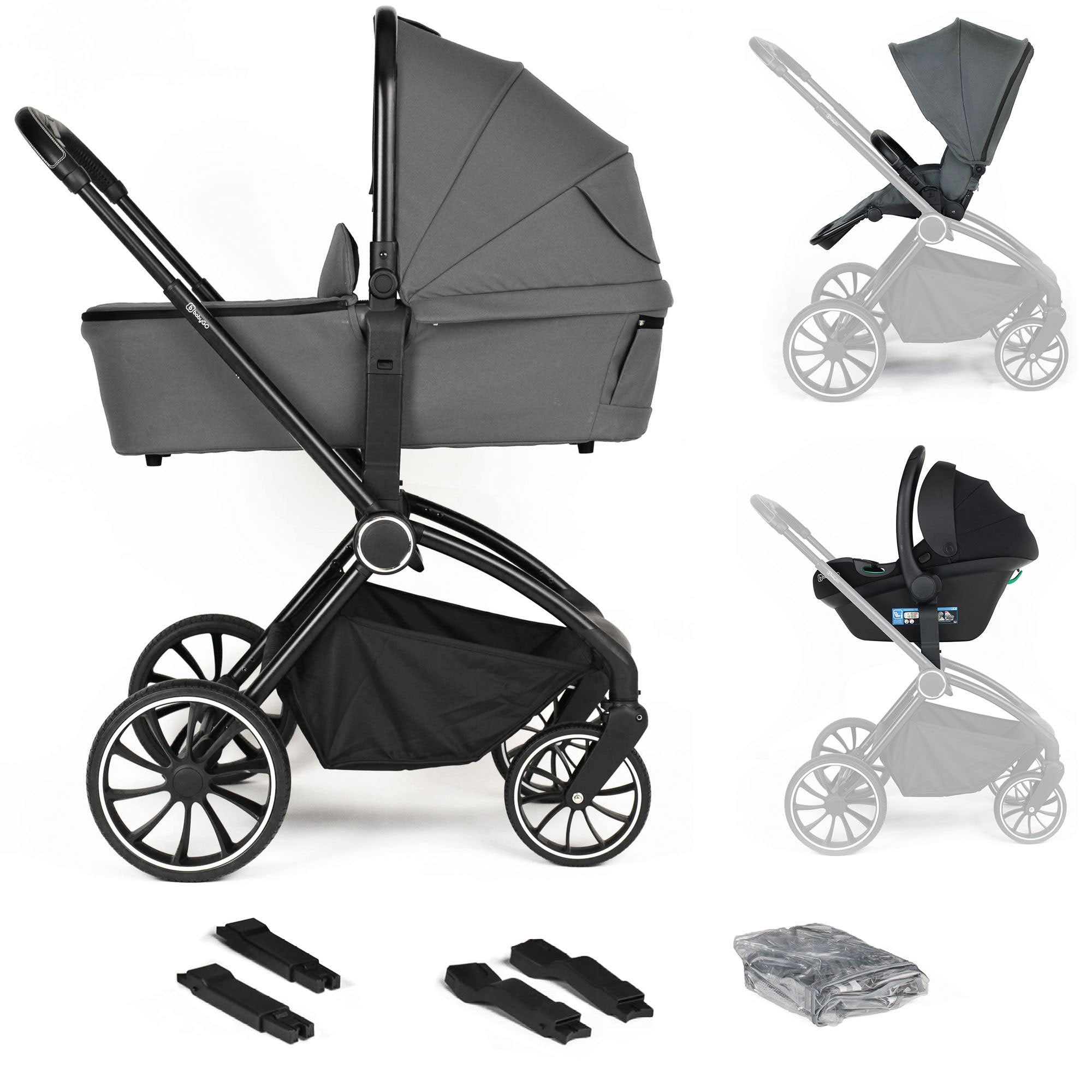 BabyGo Kinderwagen Harmony 3in1 Komplettset inkl. Babyschale