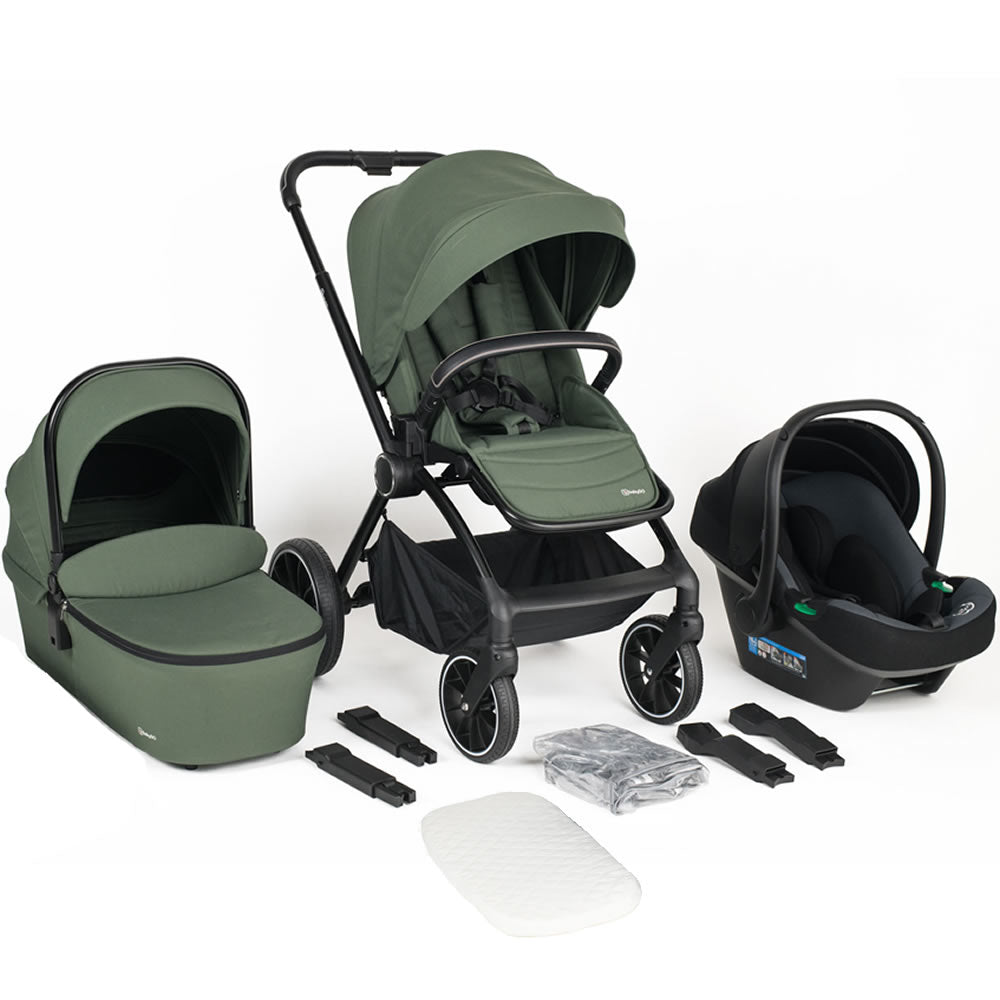 Knirpsenland Kinderwagen 3 in 1 Komplettset inkl. Babyschale Sevilla