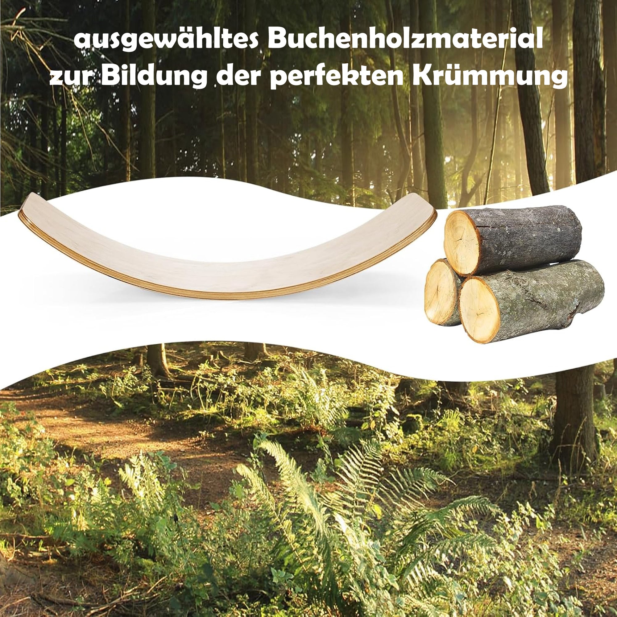 Balance Board Holz Wackelbrett für Kinder & Erwachsene